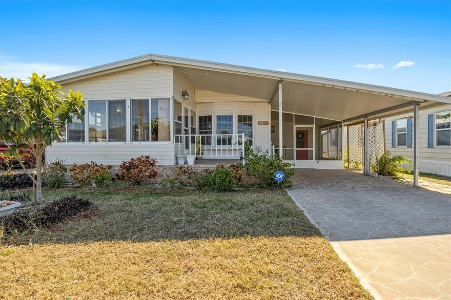 Welcome home to 4420 Limewood St in Winter Haven, located in the desirable 55+ co-op community of Oakwood Estates—a neighborhood known for active living, friendly neighbors, and resort-style amenities that make every day feel like a vacation.This home has been thoughtfully updated so you can move right in with confidence. One of the biggest improvements is the brand-new architectural shingle roof, designed to withstand winds up to 175 MPH—a huge value and peace-of-mind upgrade. Inside, you’ll immediately notice the refreshed, modern feel thanks to new flooring throughout, plus drywall upgrades in the kitchen and living room, replacing traditional paneling for a brighter, cleaner look.The kitchen is both functional and inviting, featuring all-new stainless steel appliances and a convenient drop-leaf table—perfect for morning coffee, casual meals, or entertaining. The home also includes a mini bar, creating the perfect space for hosting friends and family. The primary bedroom is ready for comfort from day one with a brand-new king bed and mattress included.To make ownership even easier, the seller is providing a home warranty to the buyer.Life in Oakwood Estates is all about lifestyle. Residents enjoy an incredible list of amenities including a lake for water activities, a heated community pool, clubhouse, tennis, pickleball, shuffleboard, mini golf, and a full calendar of community events and activities designed to keep you as social—or as laid back—as you’d like.Whether you’re looking for a seasonal getaway or a full-time Florida lifestyle, 4420 Limewood St offers the perfect blend of upgrades, comfort, and community living in one of Winter Haven’s most established 55+ communities.