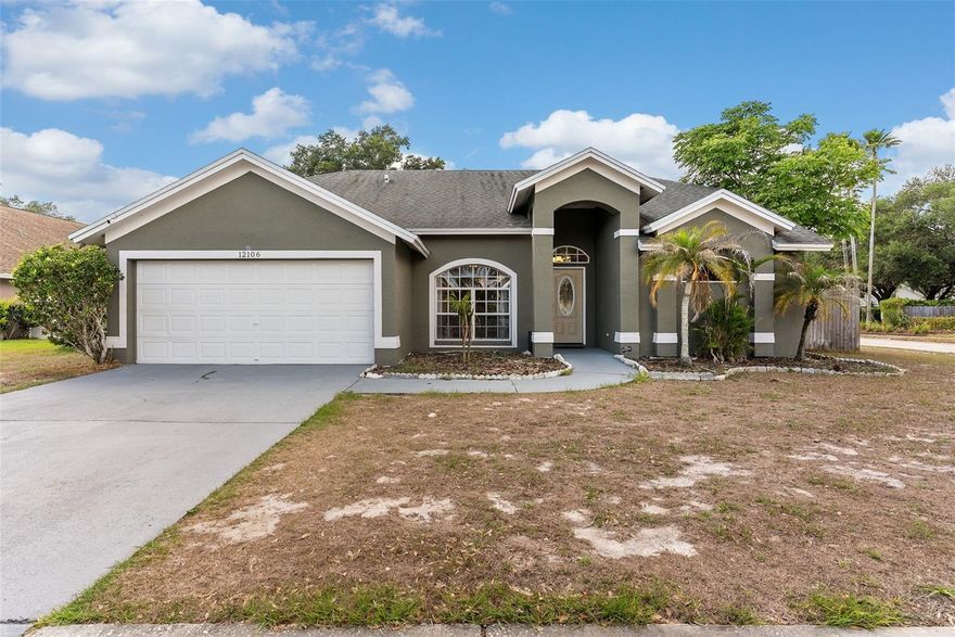 Short Sale. Welcome to 12106 Shady Forest Drive in Riverview, Florida. Situated on a corner lot, this property offers added outdoor space and a unique position within the community, providing flexibility for a variety of uses.

A standout feature of the home is the private pool, creating a defined outdoor area for recreation, relaxation, or entertaining. In addition to the pool, the property still offers usable yard space, allowing room for outdoor furnishings, activities, or future enhancements.

Inside, the home features a functional floor plan with multiple living areas and natural light throughout. The layout provides a balance of openness and separation, supporting a variety of living arrangements and design preferences. There is an opportunity for updates and customization based on individual vision.

The corner lot placement enhances both visibility and accessibility, while also providing additional exterior space that can be utilized in different ways over time.

Conveniently located near major roadways, shopping, dining, and everyday amenities, this property offers access to a range of services and conveniences within the Riverview area.

This property is being offered as a short sale and is subject to third-party approval. Washer, dryer and fireplace not included.