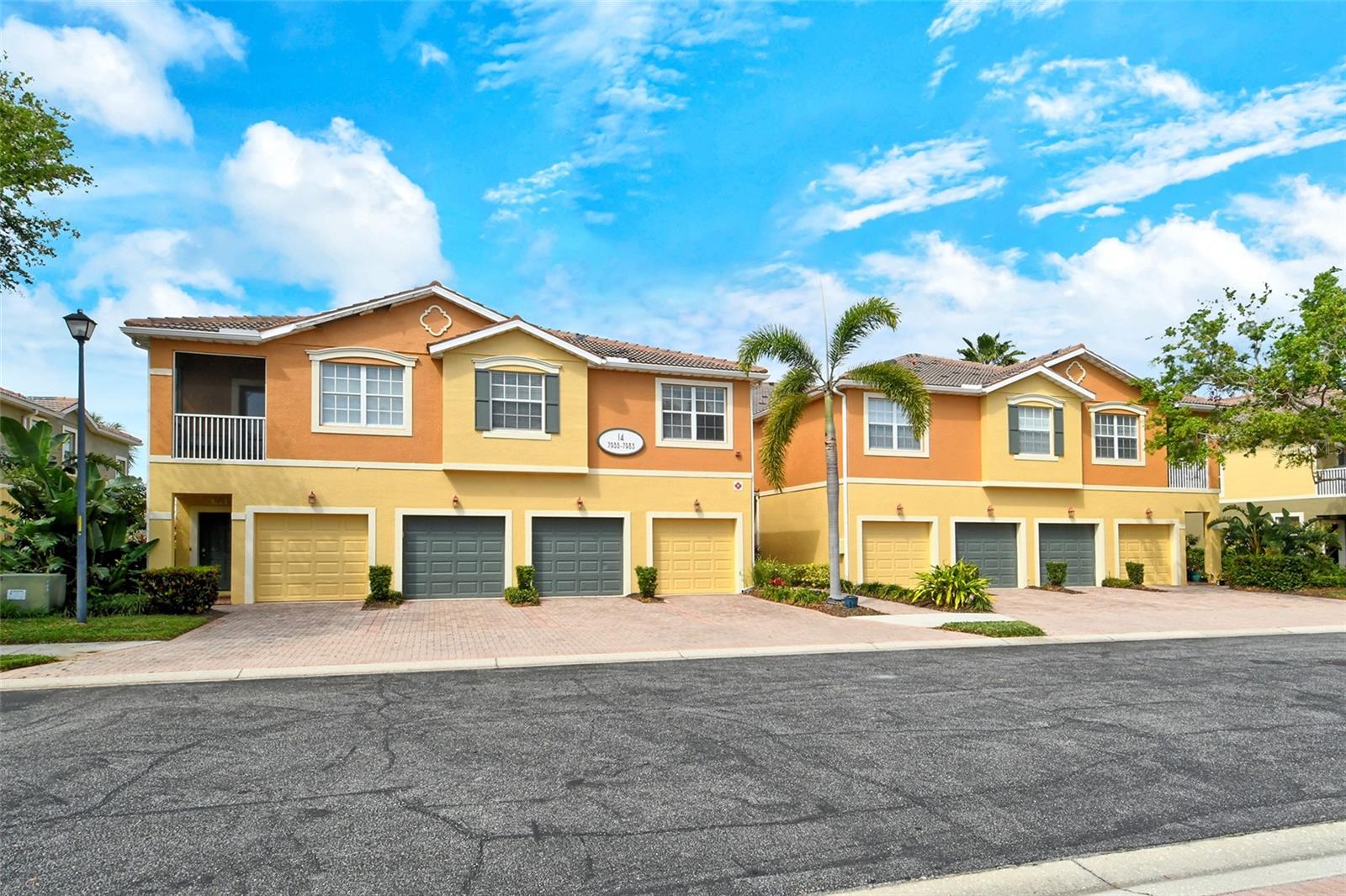 This is the one! The only first-floor, end unit, one-story model that was offered by the builder in the entire community. Few were built, and even fewer are ever up for re-sale! This is your chance. No stairs and an all-level walkway from your one-car attached garage to your kitchen make for convenient grocery/shopping runs. Live maintenance free with all your lawn and garden areas taken care of by the association, as well as your resort-style pool and playground for the little ones, and/or the grandchildren, all at an unheard of and affordable price of about $300 a month, just $905 a quarter in condominium dues. The unit is tiled throughout for further ease of use/cleanliness and was just professionally steamed cleaned. This move-in ready, open-floor plan condominium features upgraded kitchen cabinets with glass corner display cabinet, pullouts in the pantry and in one of the base cabinet drawers, neutral wall and floor colors, crown molding in the living/dining area and owner's suite, three bedrooms with ample built-in closets with one being used as an office/den, and two full baths. The owner's suite is generously sized and features an en-suite, spa-like walk in shower in the luxury bath. The outside covered and screened-in porch offers a large, lockable storage closet, only available in this model, and is a wonderful place to enjoy your morning coffee and evening wine while enjoying the pebbled back garden, palm trees and Florida wildlife. Be close to Interstate 75, airports, shopping, dining, Healthfit, a Sarasota Memorial Hospital branch, the YMCA, Legacy Trail and of course, Sarasota's world-famous beaches. Enjoy good living in Stonehaven and experience a Sarasota lifestyle that is second to none in this gated, pet-friendly, maintenance-free and A-rated school district community. A must-see. Make it yours today.