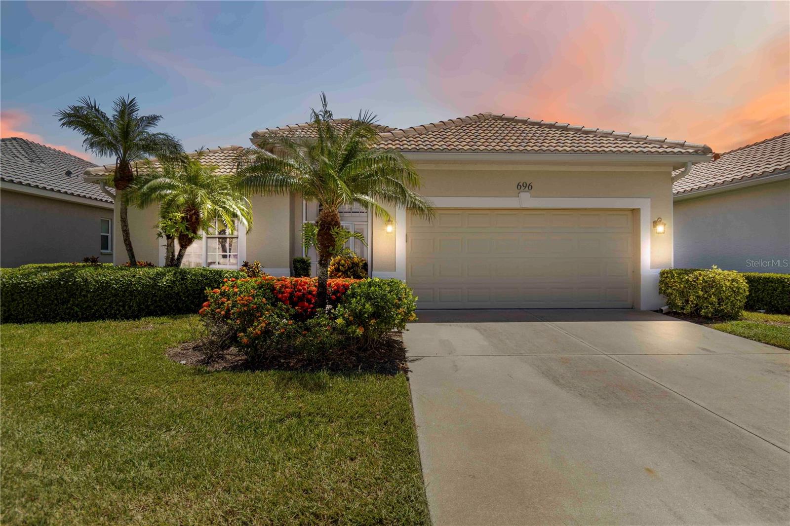 PRICED TO SELL! Discover serene living in this exquisite, turnkey, fully furnished home in the beautiful, gated Sawgrass community. No detail was missed in the stunning updates, including recent updates in both bathrooms with new solid wood cabinets and crystal countertops. Beautiful luxury vinyl flooring flows throughout the main living areas.
The home boasts impressive 10-foot ceilings, with elegant tray ceilings in the living room and master bedroom, enhancing the light-filled open floor plan that is perfect for entertaining. Elegant 8 ft French doors lead into the secondary bedroom and the master suite, which features a large walk-in closet.
Enjoy peace of mind knowing the home features a newer tile roof (2023) and A/C (2019). For added storm protection, the home is also equipped with accordion shutters on the front and back entrances as well as a reinforced 2-car garage door.
Step onto your private screened lanai to savor panoramic views of the tranquil lake and the pristine course. You are situated within the Sawgrass Golf Club, a beautiful 9-hole, par-36 championship course known for its challenging layout winding through lush nature preserves. A standout feature is its inclusion in the prestigious Waterford Golf Group, granting residents access to three distinct clubs: Sawgrass, Waterford, and Capri Isles.
Beyond golf, the community offers a carefree lifestyle with its own clubhouse, fitness center, pool, plus tennis and pickleball courts. No golf club membership is included or required, offering the ultimate flexibility to enjoy the views or pay as you play. This is an unparalleled opportunity to own a move-in-ready slice of paradise, all just a short drive from historic downtown Venice, award-winning beaches, and fine dining.