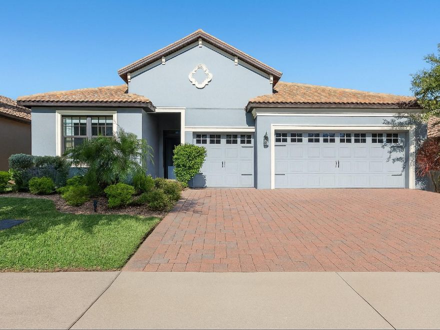 Live the resort dream every day in this stunning 4-bedroom, 3-bath POOL home in the highly desirable ChampionsGate Country Club. With 2,287 sq. ft. of beautifully designed living space and a 3-car garage, this residence blends resort-style luxury with modern smart-home convenience.  Step outside to your private tropical oasis featuring a propane-heated SALTWATER POOL and SPA, with a custom rock waterfall.  It's all surrounded by lush landscaping and a screened lanai for year-round enjoyment. Entertain effortlessly with an outdoor kitchen and smoker, or set the mood before you arrive by controlling your pool/spa temperature and tiki torches directly from your phone.  Inside, an open-concept layout welcomes you with natural light and seamless flow. The spacious kitchen has stone countertops, abundant cabinetry, and a large center island connecting perfectly to the living and dining areas. Upgraded tile flooring and rich wood floors create warmth and sophistication throughout.  A flex room with a stylish sliding barn door provides the perfect space for a home office, creative studio, or quiet retreat.  As a homeowner in ChampionsGate Country Club, you’ll enjoy exclusive amenities including championship golf, resort-style pools, fitness centers, restaurants, and private clubhouses. HOA fees include high-speed internet, TV, streaming services, lawn maintenance, tree trimming, golf green fees, and a $75 monthly dining credit at the private, owners-only Plaza restaurant.  This home captures the epitome of Florida resort living — elegant, effortless, and designed for pure enjoyment allowing you to....Like a Champion!