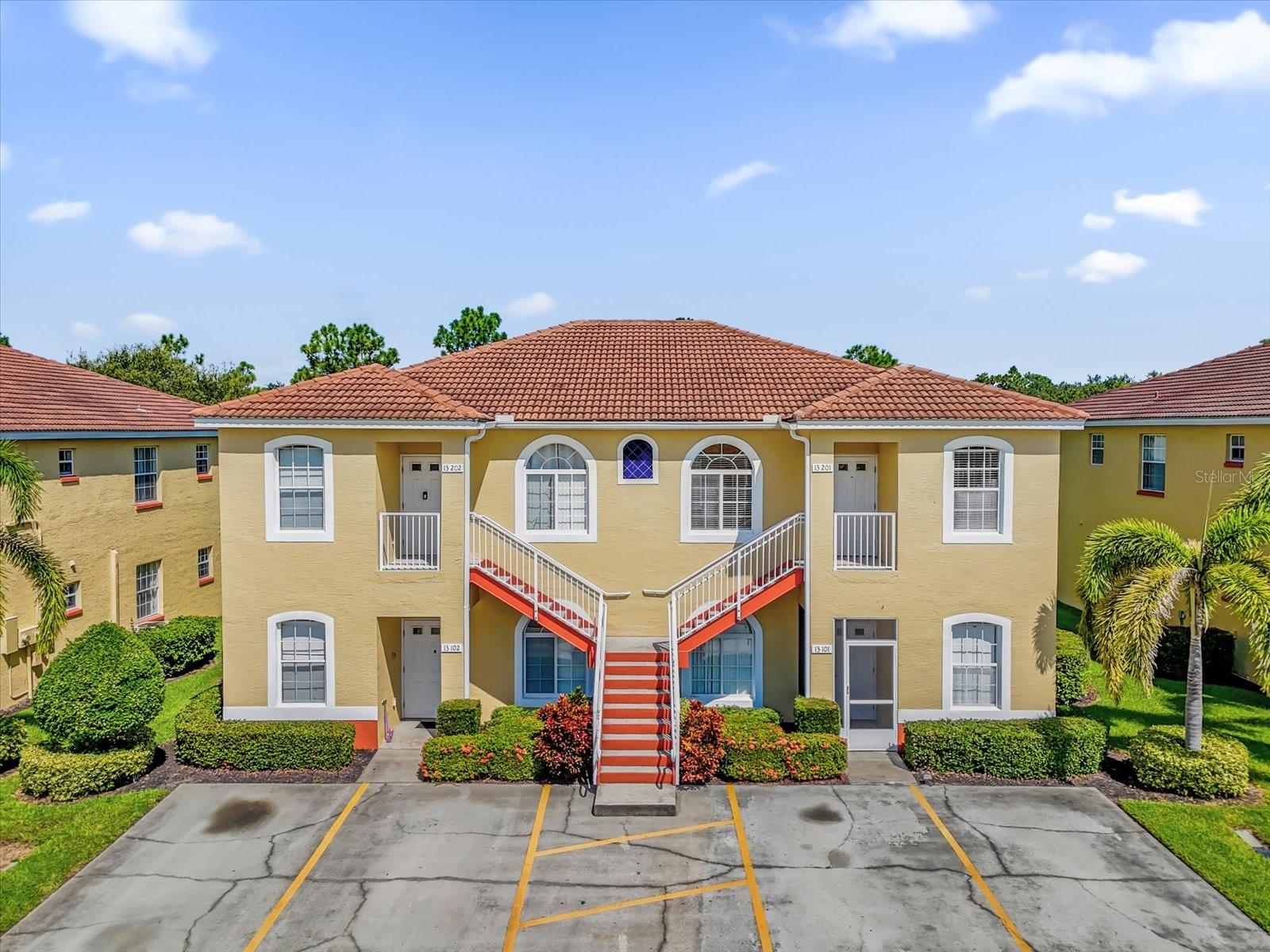 Step into comfort and convenience with this bright 2-bedroom, 2-bathroom condo, perfectly located on the second floor of a gated, resort-style community. Whether you’re looking for a full-time home, a long-term rental, or a short-term investment, this property checks all the boxes.
Inside, you’ll love the open layout with low-maintenance laminate flooring throughout and a dedicated laundry closet with a stacked washer and dryer. The primary suite feels like a private retreat, featuring a spacious bathroom with dual vanities, a relaxing soaking tub, and a separate stall shower. Sliding glass doors open to your covered patio—ideal for morning coffee or winding down in the evening. Plus, enjoy peace of mind with a brand-new A/C unit that was installed just last year.
Outside your door, the community offers everything you need for the ultimate Florida lifestyle: a sparkling pool, fitness center, clubhouse, playground, and even basketball and tennis courts. With all these amenities in a secure gated neighborhood, you’ll always have a reason to stay active and entertained.
This condo blends comfort, style, and unbeatable amenities—don’t miss your chance to make it yours!
