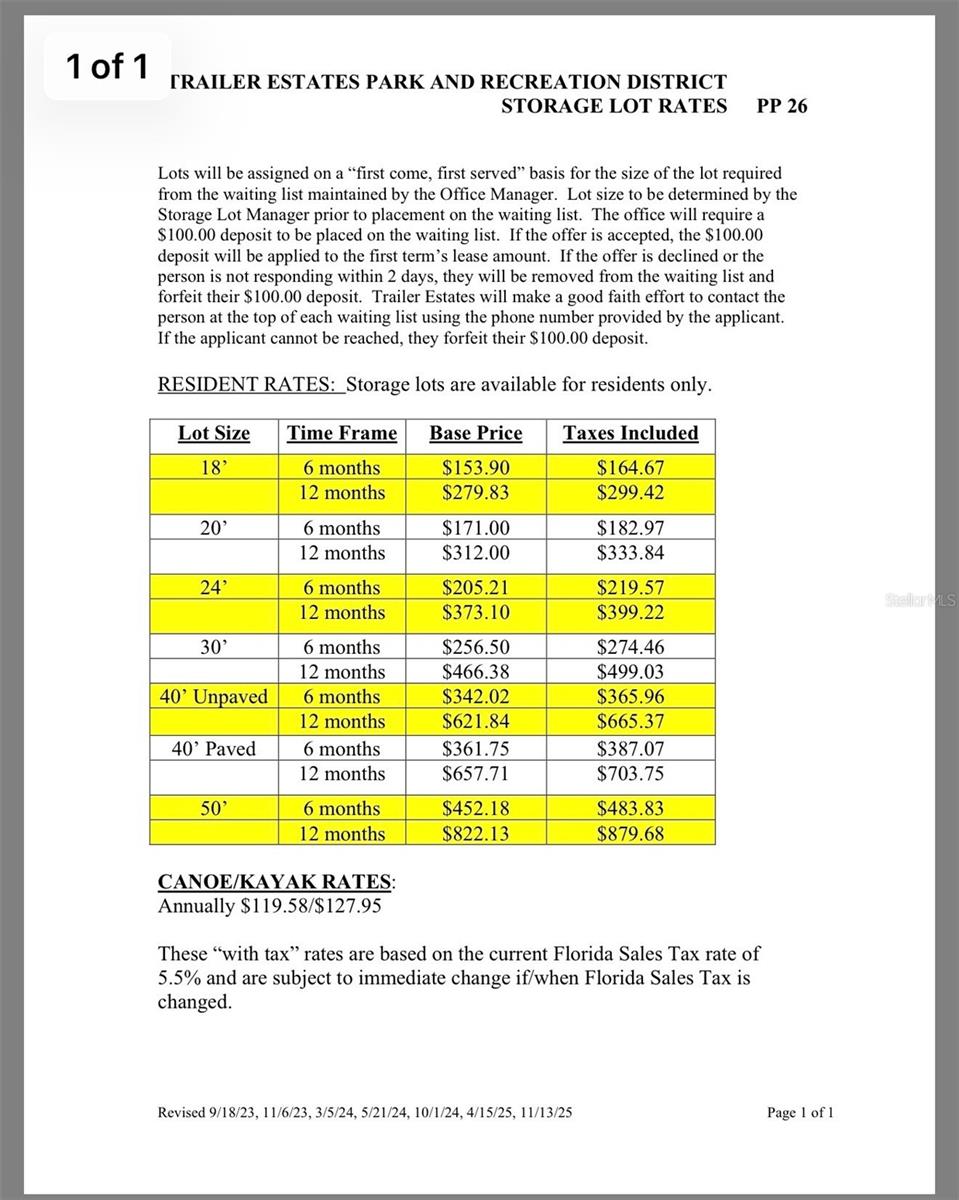 TRAILER ESTATES FOURTH ADD - Land