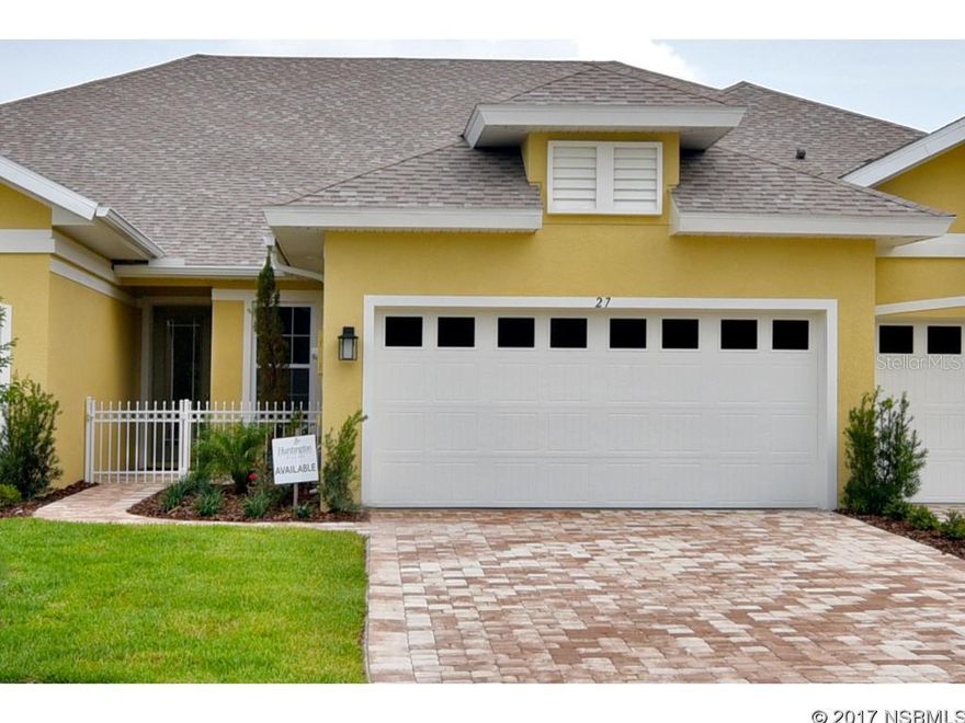 Huntington Villasâ¦.New 55+ Community in Hunters Ridge. Quality construction throughout. Walk up on your brick paver walkway and enter into this split double master one story unit. Energy efficient plus smart home wiring & security system. Center island kitchen with upgraded cabinetry, granite counters and stainless appliances. Inside laundry with cabinets, half bath for guests. Covered patio. HOA fees cover lawn, pressure washing, clubhouse, pool, exterior paint,master association and more. Ask about builder incentives. ;Water: City