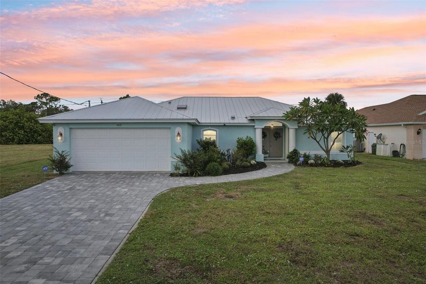 Welcome to your slice of Florida perfection! This beautifully updated home sits proudly on an oversized lot in the sought-after Rotonda West community- offering the ideal blend of elegance, functionality, and peace of mind.

Step inside to discover a light-filled open floor plan highlighted with desired updates and upgrades such as: IMPACT WINDOWS, PLANTATION SHUTTERS, NEWER HVAC SYSTEM (2020), and a BRICK-PAVERED DRIVEWAY (2021) that adds undeniable curb appeal. The home’s METAL ROOF, HURRICANE SHUTTERS, and WHOLE-HOUSE WATER FILTRATION SYSTEM ensure lasting comfort and security year-round.

The baker’s kitchen is a showpiece, featuring dazzling quartz countertops, abundant WOOD CABINETRY, a spacious breakfast bar, and a convenient built-in desk area — perfect for planning menus or organizing daily life.

Retreat to the luxurious owner’s suite where the spa-inspired bath awaits with DUAL VESSEL SINKS, quartz countertops, a tiled WALK-IN  SHOWER, boasting DUAL SHOWER HEADS and body jets, a TOWEL WARMER, and even a dedicated VANITY SPACE — designed for indulgent comfort.

Outside, enjoy Florida living at its finest with plenty of room to relax in the SCREENED-IN LANAI. The lanai overlooks the SPACIOUS BACK YARD, which has plenty of room for a garden, fruit trees, a a dream pool oasis, or all of the above — the possibilities are endless on this expansive property.

This home is located just down the street from the closest firehouse (the seller says they make great neighbors) and just minutes from the  multiple GOLF COURSES of Rotonda West. Rotonda is part of the Gulf-side community of Englewood, known for its many waterfront restaurants, quaint downtown Dearborn district, PRISTINE GULF BEACHES, and municipal community centers with pool, tennis and more!

Don’t miss this meticulously maintained Rotonda West gem — where style meets substance and every upgrade shines.
