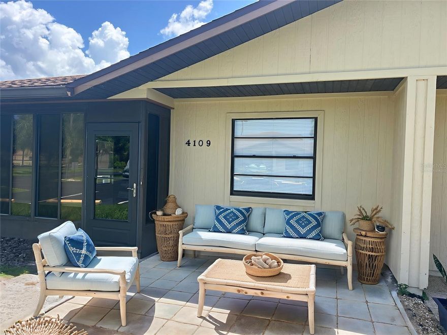 One or more photo(s) has been virtually staged. Discover the perfect mix of comfort, flexibility, and coastal charm in this inviting 2-bedroom, 2-bath villa! The versatile second living room/bedroom space can be easily walled off for complete privacy or left open—thanks to a hidden, built-in accordion wall—giving you the freedom to host overnight guests or open up the area for large gatherings. You’ll also enjoy two outdoor living spaces—a lanai and a Florida room—so you never have to choose between them.

This move-in-ready home is located in a serene, maintenance-free community with lower-than-average HOA fees and is not in a flood zone, offering both peace of mind and easy living. The light-filled open floor plan creates a welcoming atmosphere, while the kitchen provides ample cabinet and counter space, perfect for cooking and entertaining. The primary suite offers a private retreat with its own en-suite bath and generous closet space.

Step outside to your private patio for morning coffee or evening relaxation. Just a short walk away, the beautifully landscaped community features a sparkling pool and clubhouse—ideal for lounging or socializing. Conveniently located only minutes from Pinebrook public golf course, Anna Maria Island and Longboat Key beaches, Sarasota-Bradenton International Airport, downtown Bradenton dining and shopping, hospitals, and the scenic Bradenton Riverwalk.

Whether you’re seeking a full-time residence or a seasonal escape, this villa combines low-maintenance living with the best of Florida’s Gulf Coast lifestyle.