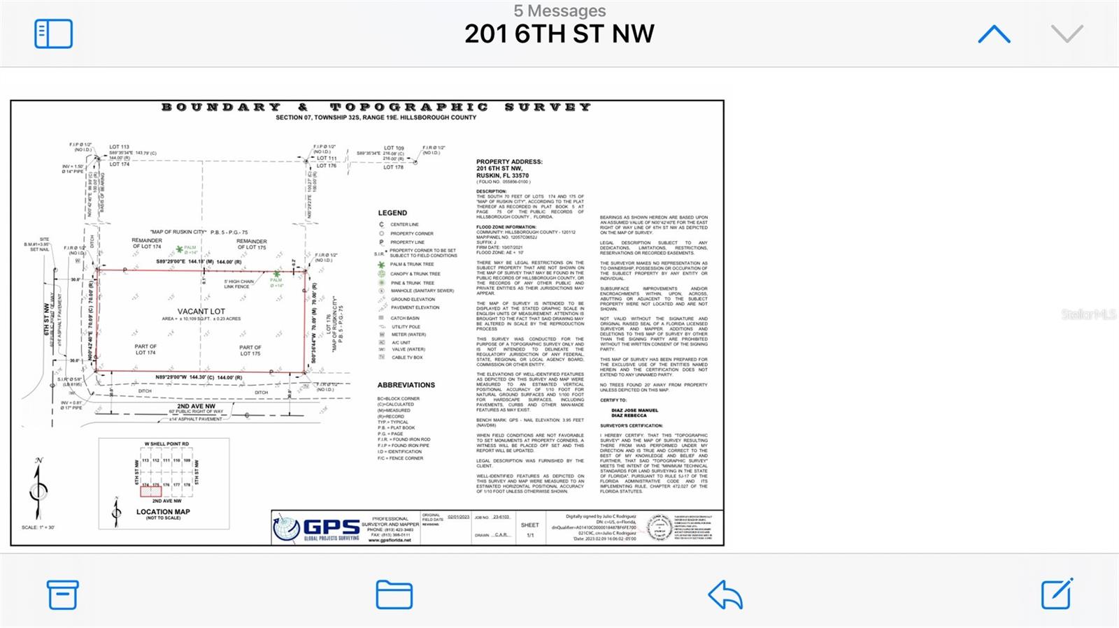 RUSKIN CITY MAP OF - Land
