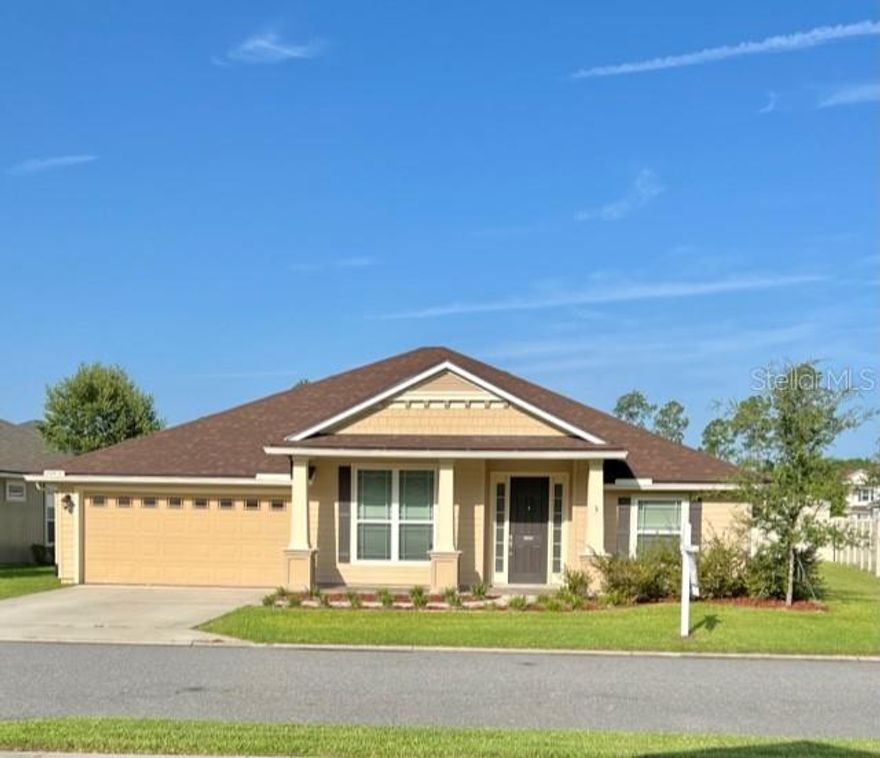 Welcome to the desirable Hideaway community! This well-maintained 2018-built, single-story residence offers an ideal blend of comfort, style, and Florida ease. This beautiful home has been meticulously maintained and combines modern comfort with thoughtful design. The open-concept layout features a spacious living room that flows seamlessly into a bright kitchen with an oversized island, stainless steel appliances, and an inviting dining area with custom carpentry, perfect for both everyday living and entertaining.
The split floor plan offers privacy, with a generous primary suite on one side and two additional bedrooms with a full bath on the other. A versatile office/flex room at the front of the home adds functionality, while the laundry room—complete with washer and dryer—is conveniently located off the kitchen.
The primary bath is a true retreat with a double vanity, soaking tub, and separate shower. High ceilings, abundant natural light, and vinyl fenced backyard enhance the home’s appeal.
Located in an HOA community with no CDD fees, residents enjoy access to a saltwater pool and playground and scenic walking trails.

The home is ideally situated near shopping, A1A, US-17, Kings Bay Naval Base, Jacksonville, and just 14 miles from Amelia Island and Fernandina Beach.
Schedule your showing today, this just may be your next new home!