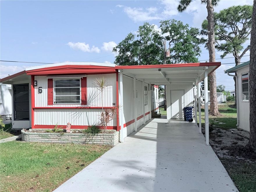 GREAT LOCATION! Financing available. Beautifully remodeled 1 bedroom, 1 bath manufactured home situated in a welcoming 55+ community. This manufactured home features a bright, open layout with stylish updates throughout. Enjoy relaxing in the spacious covered and screened Florida room, perfect for year-round living. A convenient carport offers shaded parking. The community provides fantastic amenities including a POOL, making it ideal for those who love an active Florida lifestyle. This community conveniently located close to Publix, ALDI, shopping, restaurants and River. Within 25 minutes drive you can be at Aquatic Center, within 20 minutes drive to WARM MINERAL SPRINGS, the new Atlanta Braves Training Stadium, Cool Today Park. Within 5 minutes drive , you can be at Manasota Beach on the Gulf of Mexico, and much more. Don't miss on the GREAT LOCATION FOR YOUR DREAM HOME or NEXT INVESTMENT!