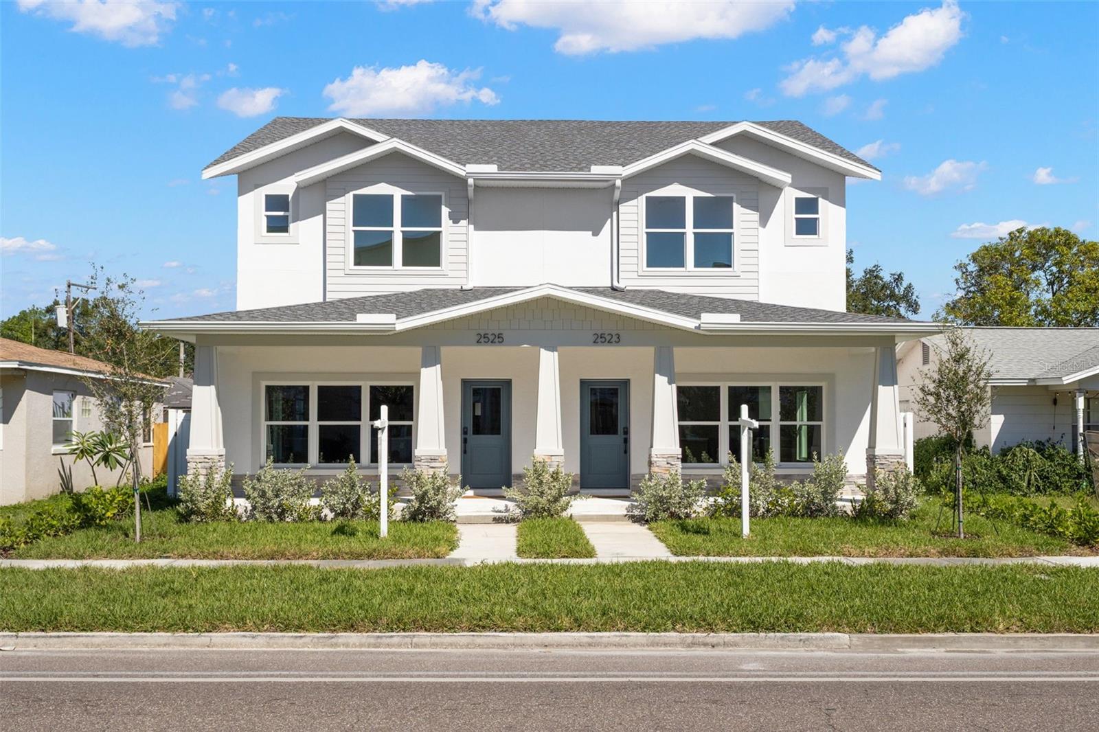 Experience the best of both worlds with this brand-new construction home with built-in income potential—perfectly located in one of St. Pete’s most desirable and fastest-growing neighborhoods, North Kenwood.
This single-family attached (townhouse) residence with a detached ADU blends modern design, high-end finishes, and exceptional versatility—without the burden of HOA fees.
Step inside to an open-concept first floor designed for connection and comfort. The spacious living area flows seamlessly into a stunning chef’s kitchen featuring quartz countertops, stainless steel appliances, and designer cabinetry—perfect for entertaining friends or hosting family dinners. A dedicated office or flex space and half bath complete the main level.
Upstairs, you’ll find two generously sized bedrooms connected by a Jack-and-Jill bath, plus a private primary suite with a walk-in closet and spa-inspired ensuite bathroom. Luxury vinyl plank flooring and tasteful tilework flow throughout for a clean, modern aesthetic that’s both durable and low maintenance.
Outside, enjoy fully landscaped grounds, irrigation, and a two-car garage with additional parking pad. Above the garage sits your fully equipped ADU, complete with its own kitchen, full bath, and washer/dryer hookups—ideal for passive income, in-law suite, or a dedicated work-from-home space.
All this with no HOA fees and an unbeatable location minutes from downtown St. Pete, top restaurants, shopping, and beaches. A rare opportunity to own brand new construction with peace of mind, flexibility, and an income generating ADU or detached office space. Seller is willing to package both sides (4-units) to one buyer for a house hacking (live in one and rent out 3) opportunity, 1031x, or cost segregation tax strategy while both sides are still available. Come see this one (or both) before they're gone.