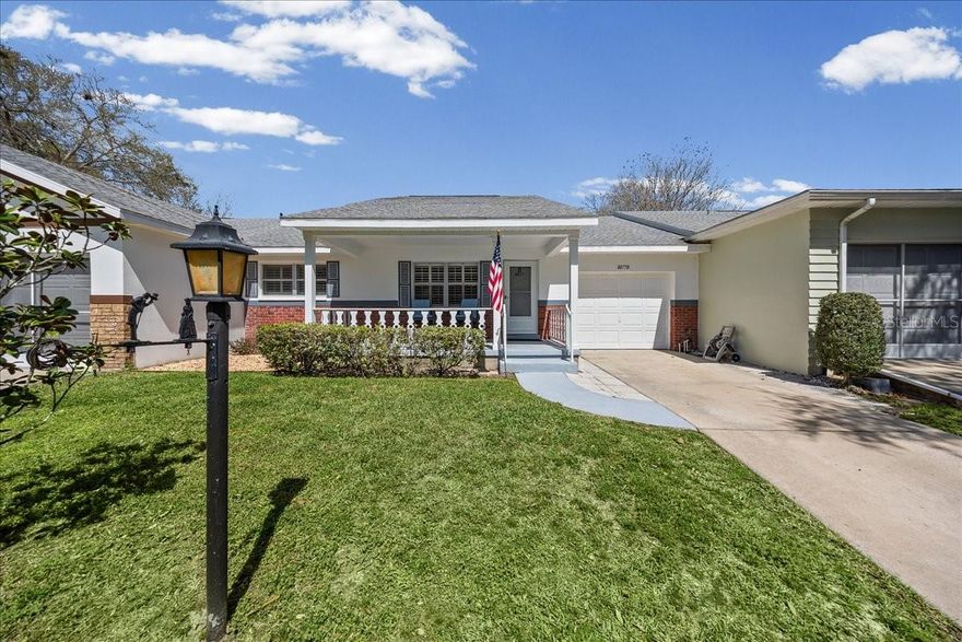 Enjoy comfortable, low maintenance living in On Top of the World, one of Ocala’s most sought after 55+ communities. This move in ready meticulously home features 2 bedrooms, 2 baths, 1,341 Sq.Ft. of living space, and a 1 car garage on a beautifully maintained lot. Tile flooring throughout creates a clean, cohesive look while keeping upkeep simple and convenient. As you enter, a spacious living room flows naturally into kitchen and dining area. Updated kitchen offers soft close cabinetry, granite countertops, pantry with pull out drawers and stainless steel appliances, combining style and functionality. Primary bedroom is generously sized and includes a large walk in closet and en suite bathroom featuring a walk in tile shower. Guest bedroom is also spacious with a bigger closet for extra storage. The guest bathroom is conveniently located nearby and features a tile tub/shower combination. Step outside to enjoy screened lanai and paver patio enclosed with vinyl fence, providing a private outdoor space perfect for relaxing, entertaining, or accommodating pets. Major recent updates include New Roof (2018) with architectural shingles and New HVAC system (2026) making this home truly move in ready. As a part of On Top of the World, residents enjoy an unmatched lifestyle with access to multiple pools, fitness centers, dog parks, tennis courts, shuffleboard, golf courses, RC Field, weekly activities and so much more, all within a community that also offers golf cart access to nearby restaurants, doctors and shopping. Schedule your private showing and see the possibilities this home has to offer!