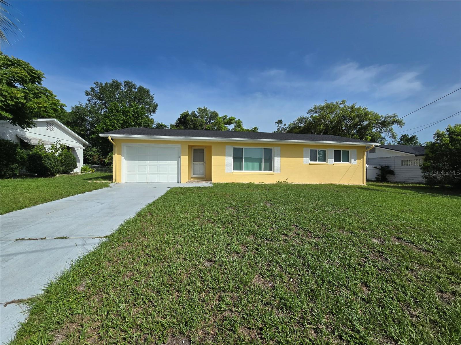 Seller Motivated!!!!!
Step into this beautifully updated NO HOA block home in the heart of DeBary! Offering 3 bedrooms, 2 baths, and a 1-car garage, this home has been remodeled with comfort and style in mind.
Major updates include a new roof (2021), new HVAC with blown-in insulation (2021), and a new water heater—giving you peace of mind and efficiency. The kitchen shines with granite countertops, stainless steel appliances, and a sleek glass tile backsplash. Wood-look ceramic tile flooring flows throughout, creating a warm, modern vibe.
The oversized secondary bedrooms are ideal for family, guests, or a home office, while the primary suite features a convenient walk-in shower.
Outside, enjoy your large fenced backyard with a covered patio, perfect for entertaining, grilling, or simply relaxing after a long day. Extra highlights include a dedicated laundry room, ceiling fans, blinds, automatic garage door opener, and an energy-efficient Daikin inverter AC unit.
Located just a short walk from shops and restaurants, this inviting ranch-style home is the perfect blend of modern upgrades and everyday convenience. Schedule your private tour today!