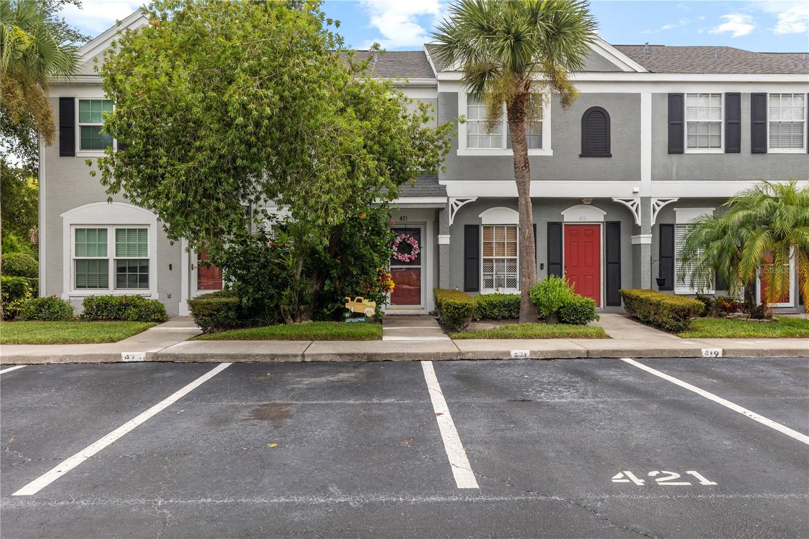 Bright, Welcoming, and Ready to Greet You with a Smile
Welcome to 421 Countryside Key, an adorable 2-bedroom, 2.5-bathroom townhome in a gated community with reserved parking, abundant natural light, and a layout designed for easy Florida living.
Step inside to a bright, open living and dining area flowing seamlessly into the kitchen, perfect for everyday living and entertaining. A half bath and laundry closet add convenience on the first floor, while the screened lanai offers a relaxing spot for morning coffee or evening breezes.
Upstairs, both spacious bedrooms feature private ensuite bathrooms, providing comfort and flexibility for guests, family, or a home office. The only carpeted area is the stairs, with low-maintenance flooring throughout the rest of the home.
Enjoy the benefits of gated community living in a prime location close to shopping, dining, and major routes for an easy commute.
Don’t miss the chance to make this light-filled, welcoming townhome your new place to call home in Countryside Key—and we’re confident you’ll leave with a smile.