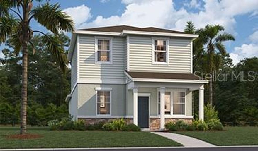 One or more photo(s) has been virtually staged. Under Construction. This new neighborhood is situated in the amenity-rich community of Avalon Park Wesley Chapel, which offers the perfect blend of modern convenience, small-town charm, and thoughtfully planned design. Located in the heart of Wesley Chapel, one of Tampa’s most sought-after suburbs, this well-established master-planned community spans over 1,600 acres and is designed to provide residents with an exceptional quality of life. With quick access to 54, I-75, and SR 301, commuting to employment hubs and area attractions is simple and convenient. The community is situated adjacent to a future Town Center and includes neighborhood parks, and multiple community amenities such as pools, cabanas, tot lots, and a 2-acre amphitheater park—ensuring there’s always something to do just steps from home. From the walkable layout and resort-style amenities to its prime location and attainable home prices, Avalon Park Wesley Chapel is a vibrant place to live, work, and play.
Introducing the Logan, a stunning two-level cottage home that exemplifies modern living. This thoughtfully designed home features an open-concept layout that maximizes space and functionality. Upon entering through the covered porch, you are welcomed by a spacious kitchen island, perfect for gatherings, alongside a dining area and a cozy living room. The main level also includes a convenient powder room and a pantry for extra storage. Upstairs, the primary suite boasts a luxurious walk-in closet and a double vanity bath, providing a private retreat. Two additional bedrooms and a laundry room on this floor add to the home's practicality, making daily life easier and more enjoyable.*Photos are from a similar home.