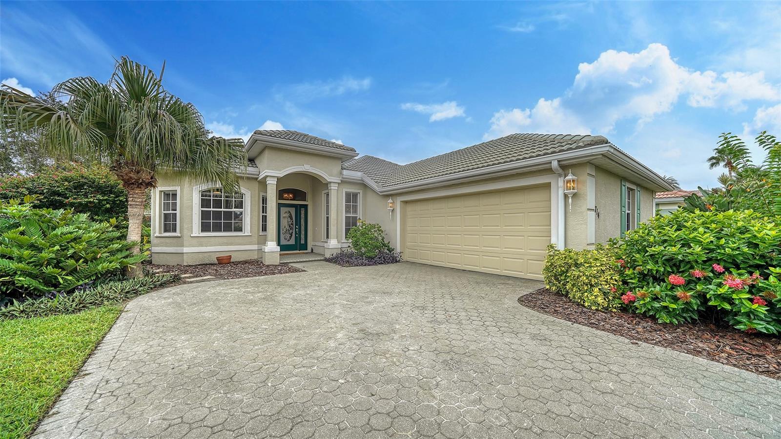 Welcome to this light, bright, meticulously maintained Key West model, built by Lennar. An updated open floor plan with 3 bedrooms or 2 and an office offers flexibility, depending on your needs. Master bedroom suite features tray ceiling, 7' x11' walk-in closet, jetted spa tub, double sinks with vanity, and a stall shower. All bedrooms and closets have wood floors. Spacious kitchen with new backsplash, newer appliances, 42" cabinets with bottom pullout drawers. Enjoy your morning coffee at the breakfast bar or at the breakfast nook. Ceiling fans and LED lighting throughout. Freshly painted interior. Efficient A/C with humidity control and new pump. New Rheem hot water heater. Hurricane shutters offer storm protection. The 2-1/2 car side entry garage offers a laundry sink, custom storage units and attic storage overhead, accessed by pull-down ladder. Plenty of space to build a pool, if desired OR use the heated community swimming pool. Rivendell is a nature lover's paradise, offering over 400 acres of green space, walking trails, ponds and lakes. There is also a playground, park and gazebo for social gatherings. Social activities offer a way to meet other residents and there are plenty of opportunities to volunteer. Close to Pine View School, a nationally recognized public school for the gifted, grades 2-12. Easy access to Legacy Trail for bikers/walkers, shopping, beaches, medical facilities and much more!