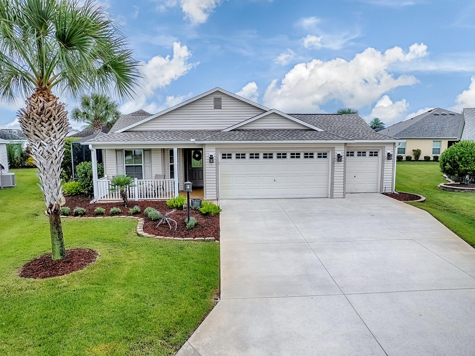 ~•New Roof 2022•~ ~•Mitsubishi Heat Pump/HVAC 2023•~ ~•New Hot Water Heater 2024•~ Welcome home to this PRISTINE 3-bed, 2-bath AT EASE model with a GOLF CART GARAGE in the sought-after Village of SANIBEL. From the moment you arrive, you’ll notice the meticulous landscaping and inviting CHATTAHOOCHEE River Rock walkway and porch w/white railing —a welcoming spot to enjoy a morning coffee or wave to friendly neighbors. Step inside the well-lit entryway and discover HAND-FINISHED VOLUME CEILINGS (no popcorn!), CROWN MOLDING, and beautiful LAMINATE flooring. The large OPEN kitchen shines with STAINLESS steel appliances, white raised-panel cabinetry, LED UNDER-CABINET lighting, RECESSED eyeball lighting, a CLOSET PANTRY and a cozy EAT-IN area perfect for casual dining. Relax year-round in the GLASS-ENCLOSED LANAI with a MITSUBISHI Mini Split AC (2021), or step into the adjoining BIRDCAGE, both featuring CHATTAHOOCHEE RIVER ROCK flooring for a seamless indoor-outdoor feel. The spacious primary suite includes an EN-SUITE Bath w/DUAL sinks, comfort-height counters, and a large walk-in closet, while the 3’ expanded front guest room offers extra space for visitors and/or an office.
With a newer roof, HVAC, and water heater, plus thoughtful upgrades like a whole-house water softener, new exterior lighting (2024), Custom Windows in Lanai 2015 and Rebuilt Garage Door Rollers, partial flooring in attic with pull-down stairs access - this home offers both beauty and peace of mind. New smoke alarms instralled 2025. Garage is oversized, plus the Golf Cart Garage. PARTIALLY FURNISHED* for your convenience—move right in and start enjoying The Villages lifestyle today!
The village of SANIBEL offers an unbeatable location in The Villages, just a short golf cart ride to the Captiva Recreation Center, Bonifay Country Club, Colony Cottage Recreation Center and Pools, and numerous dining options. With nearby medical facilities, Walmart Neighborhood Market, Colony Plaza and multiple executive golf courses, everything you need is within reach. Located just minutes from Brownwood Paddock Square and Lake Sumter Landing, you’ll have all the entertainment, shopping, and amenities you could ask for. Don’t miss the opportunity to own this EXCEPTIONAL property in The Villages! CALL TODAY to See this Beautiful Home. Tax line reflects property taxes only and is estimated. Bond Assessment is $1,113.98/year. Bond Payoff is $13,855.59. Current Maintenance Assessment is $487.45/year. Current Fire Dept. $320.71/year. Note: Square footage information is taken from the Public Record and is deemed reliable, but not guaranteed. Room and garage dimensions are approximate and estimated: buyer to verify. *List of furniture that conveys with the homes is available.
