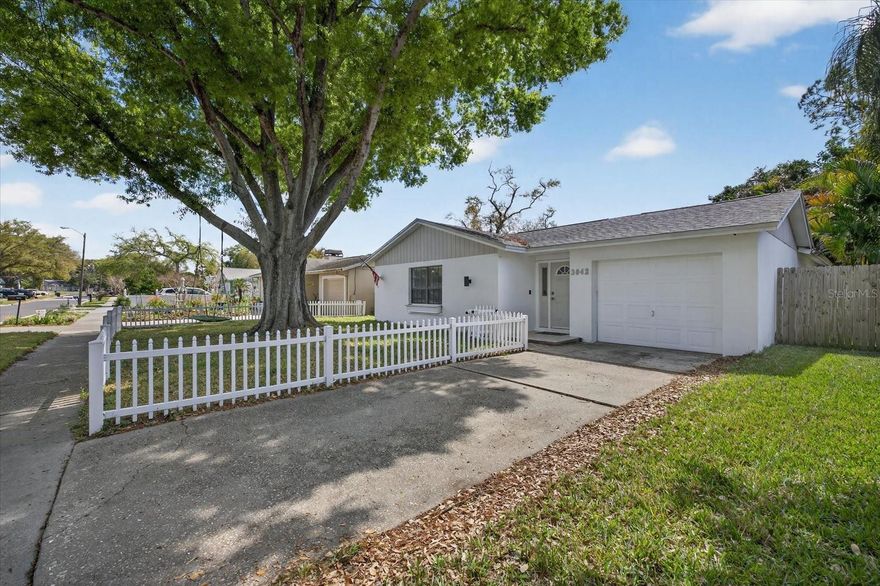 Welcome to 3042 Cypress Green Drive in Palm Harbor, a move-in ready home in one of the most desirable and hard to find price points in the area. Opportunities like this in Palm Harbor, especially zoned for top rated schools, do not come around often. The property is located in Flood Zone X500, where flood insurance is not presently required, and it is situated in a non evacuation zone. Sitting high and dry, it offers added confidence during storm season. Major updates have already been completed, including a roof installed in December 2018, AC replaced in 2019, and an updated electrical panel. These are the improvements that matter and help protect your investment long term. Inside, you will appreciate 1,485 square feet of living space featuring 3 bedrooms and 2 bathrooms, along with a split floorplan that provides privacy between the primary suite and the secondary bedrooms. The remodeled primary bathroom adds a fresh, modern touch. High vaulted ceilings create an open and airy atmosphere, while the kitchen overlooks the enclosed den and dining area, giving the main living space an inviting and connected feel that works well for entertaining or everyday living. The fenced backyard offers space for pets, play, or future outdoor enhancements, with no direct rear neighbors, creating additional privacy. All appliances convey, including the washer and dryer, along with a water softener system, making this home truly turnkey from day one. Another standout feature is the absence of an active HOA, a rare advantage in Palm Harbor. This gives homeowners more flexibility without sacrificing location. Currently Zoned for highly regarded Highland Lakes Elementary, Carwise Middle, and Palm Harbor University High School, this address places you in one of the most sought after school districts in North Pinellas. Homes offering this combination of location, updates, school zoning, flood zone designation, and price point are increasingly rare in today’s Palm Harbor real estate market. If you have been waiting for the right opportunity, this is it. Schedule your private showing today before it is gone.