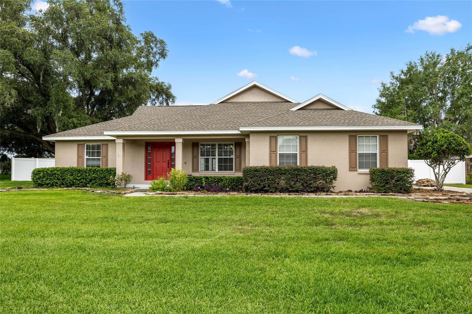 Sellers will buy down interest rate for qualified buyers to 4.625% FHA, 4.99% conventional (With a competitive offer) OR CLOSING COST ASSISTANCE. Enjoy your own little private homestead in an esthetic Hoa environment. This vacant move in ready home is located in Belleview's most sought-after neighborhood on a larger lot of .37 acres. In June 2025 the home gained a brand-new vinyl privacy fence with lots of room to back in the boat trailer or camper with an extra-long driveway and a double door gate. New water heater in 2021. New roof in 2022. This 3-bedroom 2 bath home is a split floor plan with an open concept living space featuring high ceilings with fresh paint inside and out in May. Enjoy the breakfast nook and the separate formal dining room. The kitchen is equipped with a reverse osmosis filtration system. Enjoy mornings on your larger screened in back porch listening to the bird's sing overlooking the abundance of fruitful fruit trees this property has to offer (lemons, oranges, pineapples, guava, tangerines, loquats, passionfruit, bananas, aloe, blackberries, elderberry, lemon grass, dragon fruit, sweet potatoes and more) Lots of extra space for a new pool!! With a paver patio and fire pit ready for you to relax. Belleview Santos mountain biking trailhead is less than a 5-mile dive. Publix grocery is located less than .5 miles. With the villages being a 20-minute drive and Ocala also less than a 10-minute drive is what makes this property and location so desirable. In a neighborhood that still has Christmas light contests and hot chocolate stops during the holidays, along with Great neighbors!! We have many private holiday functions and book clubs in the neighborhood. You're not just moving into a new home but a community that truly is a community.
