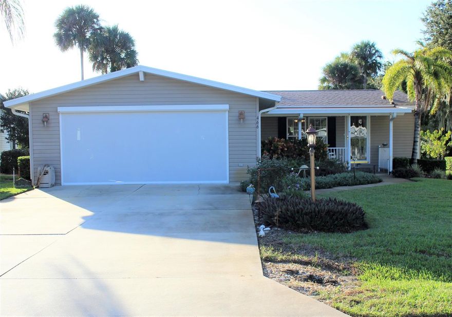 Beautiful lakefront two-bedroom, two bath home is nestled on a gorgeous landscaped lot and features an open floor plan with vaulted ceilings, a spacious kitchen with plenty of counter space, new roof, shutters on the master bedroom window, tiled screened patio and more. The living room, dining room and kitchen all have gorgeous views of the lake. The master suite is fit for a king with a large walk in closet and the master bath includes double sinks and a spacious shower. The new hvac system and thermal pane windows aid in lowering energy costs. Enjoy peace and tranquility from your private back screened patio while enjoying the lakefront wildlife and gorgeous sunsets. Other features include a front porch, two car garage, a timed irrigation system and well for the landscaping and more. Not a rental community, own your own property!! Lighthouse Cove is a beautiful riverside gated community located in Oak Hill on the Indian River Intracoastal Waterway. The community features lots of activities, a clubhouse, heated swimming pool, tennis and pickle ball, shuffleboard, picnic pavilions along the Intracoastal waterway, fishing pier and a small boat launch that will accommodate shallow water boats. All measurements are approximate. This home will not last long. All measurements approximate. Come see what it is like to live in Paradise!! ;Water: City