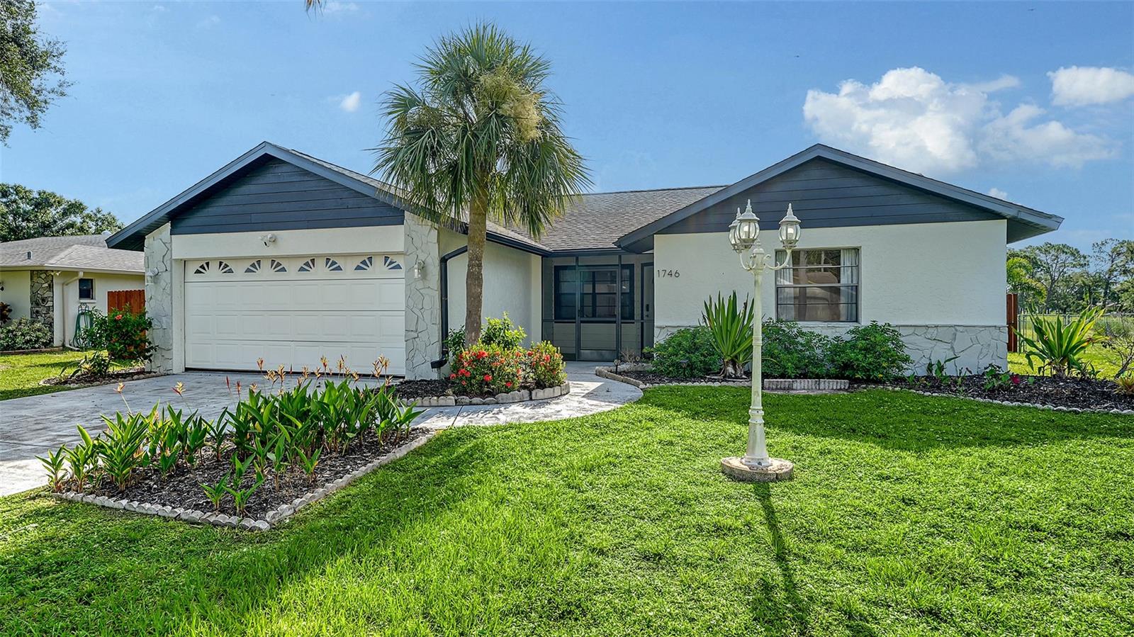 Great opportunity on this totally updated pool home. This charming Sarasota home has 3 bedrooms and 2 bathrooms with a 2 car garage, and a large fully fenced yard. Great for the dogs. It is immaculate, bright and open with a covered and screened lanai. New roof in 2021 and new A/C in 2025. All of the flooring, cabinetry, counter tops, bathrooms and appliances are tastefully and beautifully updated as well. The kitchen is amazing with stainless appliances, quartz counters, wood cabinetry, designer backsplash, and exhaust over the range. The living room has high ceilings with wood beams. Both bathrooms are beautifully appointed with luxurious tile and fixtures. The floor plan is open and versatile with the ability to have a living room and family room, multiple options for a dining area, and nice separation between the bedrooms. Deer Hollow is peaceful neighborhood that is conveniently located to I-75, and just a few minutes to all the fabulous venues in downtown Sarasota, UTC area, and Lakewood Ranch. Downtown Sarasota is just 5 and a half miles away and St. Armands is just 9 miles. Siesta Key is approx 12 miles away, and Waterside in Lakewood Ranch is just 6 miles away. UTC Mall is under 4 miles away. Great house, Great location!