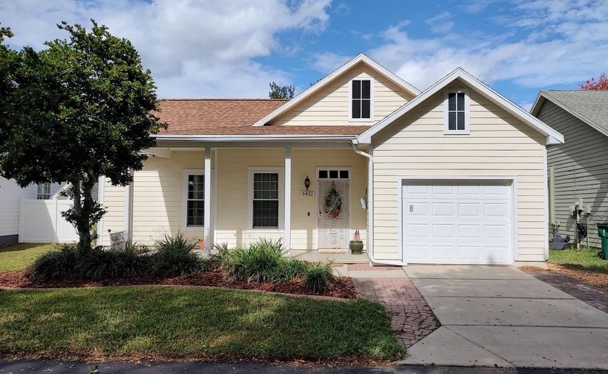 Nestled in the desirable quaint Silver Oaks Village, this home has 3 bedrooms and 2 full bathrooms. It is 1599 heated sq/ft with a one car garage. Well maintained and ready for new owners.  Upgrades include new roof (2020), new HVAC(2018), new hot water heater(2024), all new vinyl windows(2020), and a new Florida room with its own mini split HVAC(2020). There is a spacious back yard surrounded by a 6 foot vinyl fence(2018). Ceramic tile in the kitchen, dinning room and bathrooms. The rest of the home has newer engineered hard wood flooring. Open floor plan and high ceilings give this home a very bright and airy feeling.  This home will not last long...make your appointment to see today.