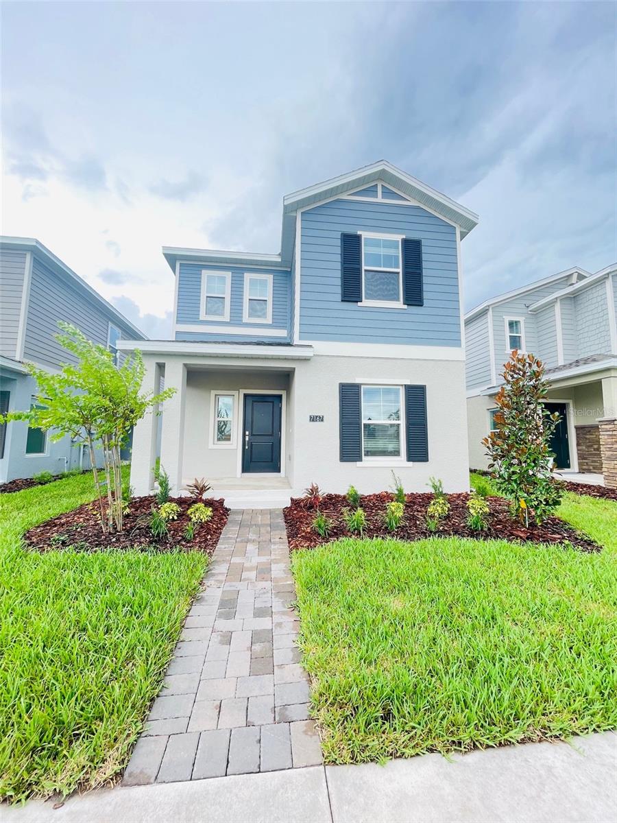 There’s nothing better than that new house smell! A brand-new home near Lake Nona is now available for rent. you’ll feel the openness and harmony of its layout. The first floor features an open-concept design that seamlessly connects the great room, dining area, and kitchen—ideal for everyday living and entertaining. Sliding glass doors open to a private lanai, a perfect outdoor retreat to unwind, read a book, or enjoy a peaceful dinner at sunset. Upstairs, you’ll find three comfortable bedrooms, including a luxurious owner’s suite with a private bathroom and walk-in closet, offering both privacy and style. Every corner of this home has been thoughtfully designed with modern finishes, energy-efficient appliances, and smart features that make your daily routine easier and elevate your lifestyle. But living here isn’t just about the home—it’s about the vibrant community. As a resident of EverBe, you’ll enjoy resort-style amenities, including a sparkling pool, a community clubhouse, and parks and multi-use trails perfect for walking, running, or biking—all within a safe and beautifully maintained environment. The location is unbeatable. Just minutes from FL-528 and FL-417, you’ll have quick access to the entire city. The Brightline station and Orlando International Airport are also nearby, making this home ideal for those who value both comfort and connectivity. The home is finished with a convenient two-car garage, providing ample storage and parking. Located in the highly anticipated EverBe community in Orlando, this home offers access to future amenities designed to foster community connections. Residents will enjoy a relaxing swimming pool, a welcoming community center, and beautifully maintained parks with shaded picnic areas, playgrounds, and multi-use trails. The community’s location offers easy access to Orlando’s city life, with major highways FL-528 and FL-417 nearby, making commutes a breeze. The newly opened Brightline station and the proximity to Orlando International Airport provide excellent connectivity, whether traveling locally within Florida or venturing beyond.This rental opportunity combines modern comfort, a sense of community, and exceptional convenience—making it an ideal place to call home. Note: Lawn maintenance and internet are included.