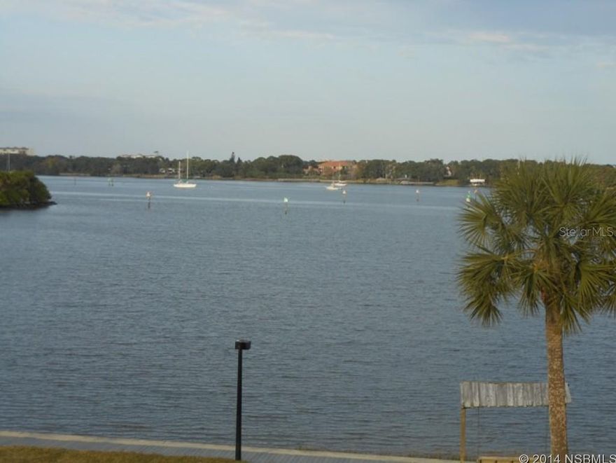 Direct river front condo, walking distance to shops of Beach street. It was originally a 3 bedroom but wall removed to make into a family room. Tile and laminate floors, plantation shutters, crown molding and closet built ins. The unit is light and airy. Reserved parking space. The unit has a grandfathered washer and dryer in unit. Pool and tennis courts north of the building. What beautiful grounds with kayak and picnic area on river. Sit on your screened, windowed balcony and enjoy the sunrise. ;LocationDescription: Condo ;Water: City