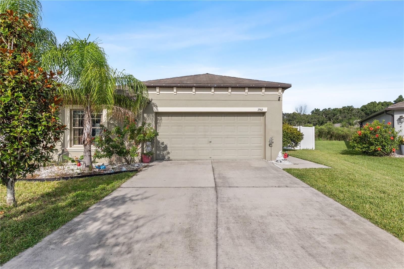 This 4-bedroom, 2-bath home sits on a quiet cul-de-sac and offers 1,810 sqft of practical living space. Upgraded flooring runs through the bedrooms, and the primary suite gives you a private place to unwind. The open living and dining area connects easily to the kitchen, making it easy to cook and catch up with family or friends.
Step outside to find a backyard designed for everyday enjoyment. A wooden pergola adds shade for meals or gatherings, and the vinyl fence keeps the yard private without much upkeep. Beyond the fence is a conservation pond—no rear neighbors, just water and wildlife to enjoy. Solar panels help lower your energy bills and support a more sustainable lifestyle.
Conveniently located near Zephyrhills, Tampa, and Wesley Chapel, with shopping and dining close by, this home is a solid choice for anyone seeking comfort, simple upgrades, and peaceful pond views.