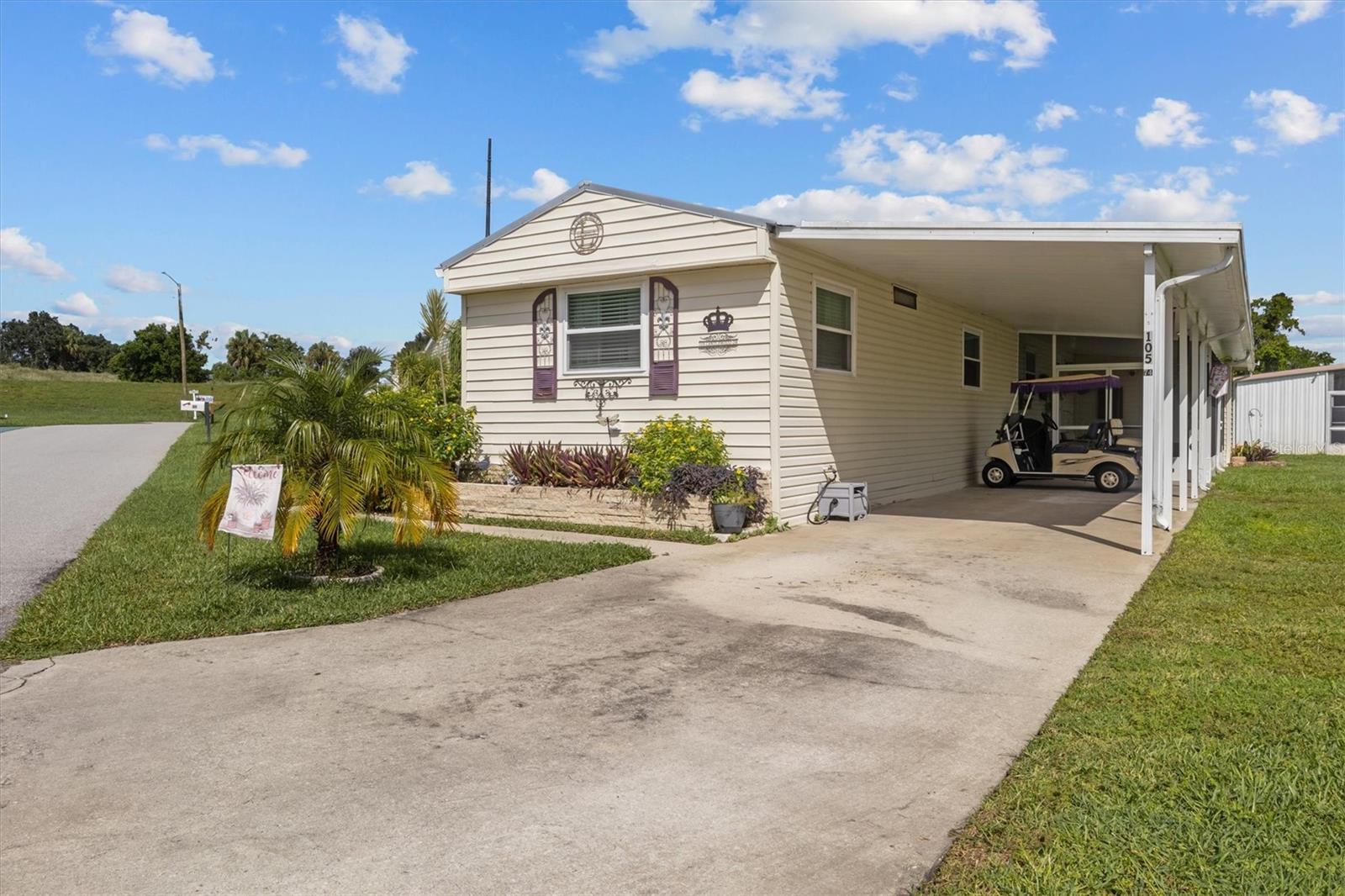 Welcome to 105 Candlewood Drive in Lake Wales, a wonderful and fully updated 2-bedroom, 2-bathroom manufactured home located in the sought-after 55+ community of Twin Fountains. This home is situated on OWNED land, offering both comfort and value, with every detail thoughtfully improved to provide peace of mind for years to come.
Inside, the home features a spacious open floorplan with updated vinyl plank flooring throughout and freshly repainted interiors completed in 2023. The kitchen has been enhanced with updated sinks, countertops, and refrigerator (08/2025). Both bathrooms have been beautifully updated including the sinks, faucets, and fixtures and a newly installed tub/shower in the guest bathroom. The ceilings and floors have also been updated, giving the home a fresh, modern feel.
Energy efficiency and durability have been top priorities, with Window World windows installed, updated plumbing, and a water heater replaced in 2020. The HVAC system was replaced in 2017, with ductwork recently updated and a split unit that was added in 2024 to the Florida room. The Florida room also features reinsulated walls and updated windows, creating a bright, comfortable space that can be enjoyed year-round. For added convenience and relaxation, a screened lanai as added where you can enjoy your morning coffee or afternoon drink: Florida living at it's best!
Additional upgrades include extra hurricane straps brought up to current code, as well as improvements to insulation and vapor barriers. The roof was replaced in 2023, ensuring long-term protection.
Twin Fountains is a highly desirable land-owned 55+ community with an affordable monthly $180 a month HOA fee that covers water, sewer, lawn maintenance, cable, internet, and access to amenities such as a clubhouse, heated pool, shuffleboard, and storage area (upon availability). This home is conveniently located near shopping, medical facilities, and restaurants, and offers easy access to both Tampa and Orlando.
This move-in-ready property is a rare find with so many updates already completed. Schedule your private showing today and discover the active, carefree lifestyle that Twin Fountains has to offer.