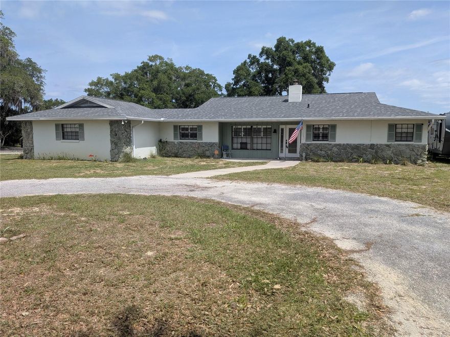 Honey stop the car! Relocation forced sale! Welcome to this move in ready home in sought after Inverness Golf and Country Club. This large 2 bedroom, 2 full bath, oversized 2.5 car (golf cart) garage, just hit the market. No worries, as the roof is new (2025), HVAC (2016), new metal privacy fenced yard, on the oversized corner homesite, sits this beautiful open floorplan. With a fireplace in the living room, this one really checks all the boxes. Even has a large glass closed-in and covered rear lanai. The kitchen and baths have been updated, with beautiful quartz in the kitchen and new appliances. Chicken coop included! All new sheds included! NO HOA! What an unbelievable opportunity! A real must see. Memberships to the golf and country club are available, but not required. Close to entertainment, walking/biking trails, golf, boating, shopping and health care. Schedule your personal tour today!
