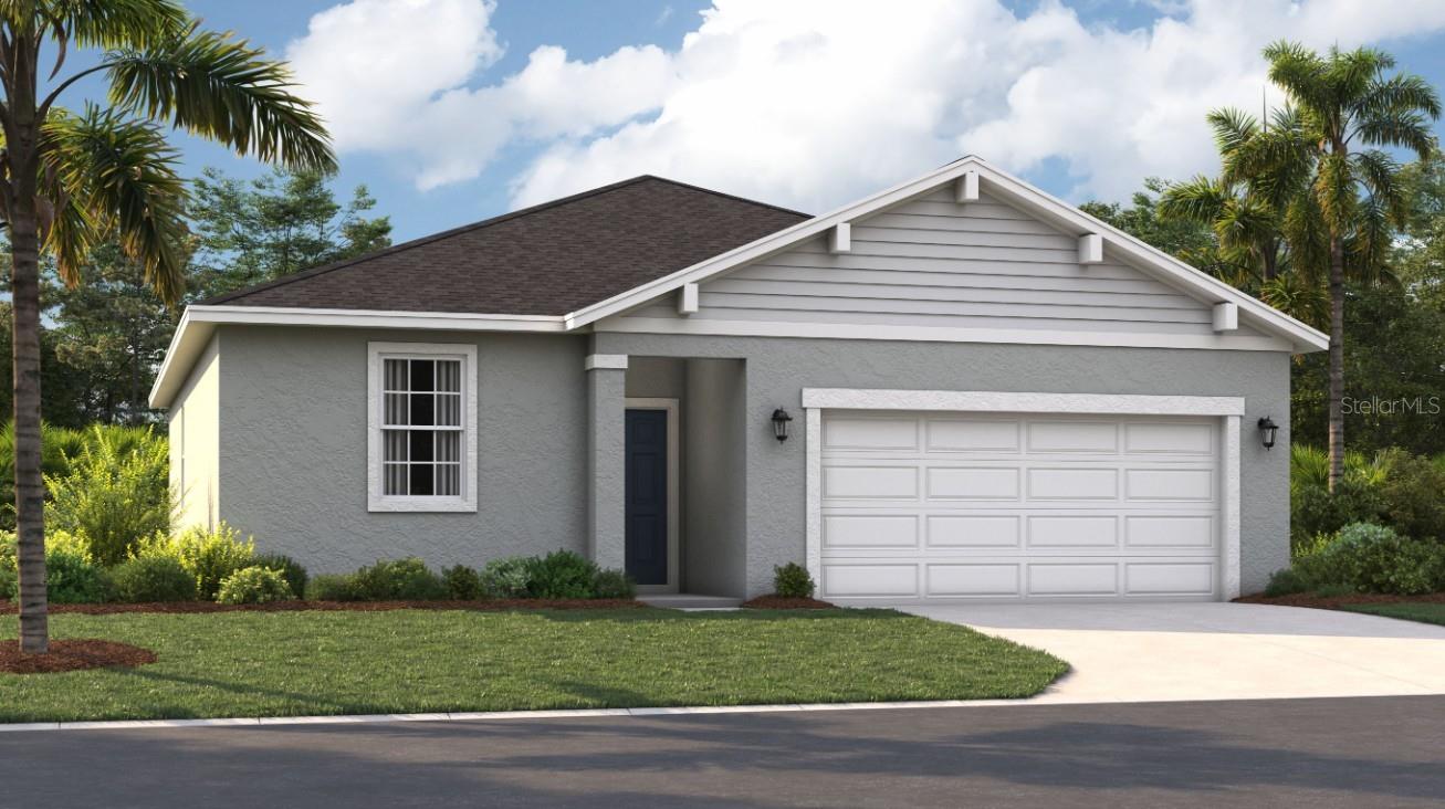 One or more photo(s) has been virtually staged. Under Construction. Stanley Martin builds new construction homes in the Brack Ranch community in St. Cloud, Florida. This neighborhood is ideally located midway between downtown Orlando and the beaches of Florida's east coast. You'll have the best of both worlds- the excitement of the city and the tranquility of the coast right at your fingertips. Downtown Orlando and its famous theme parks are just 25 miles away, and I-95 is only 35 miles away, making for an easy commute. With easy access to SR-417, SR-528, US-192, and Florida's Turnpike, your commute will be a breeze. Plus, with Orlando International Airport just a 15-minute drive away, travel is a breeze. It's not just about the surroundings: Brack Ranch is packed with amenities designed to enhance your lifestyle. Take a dip in the pool, relax in our clubhouse, or explore the many hiking trails.
The Portland is the perfect floorplan to take advantage of the Florida lifestyle. In this home, guests are greeted by a covered entryway leading to a spacious living room on the main level. No matter where you are in this space, the open floor plan is a great place to entertain family and friends. The kitchen island allows for natural flow throughout the main level, keeping the kitchen as the focal point of the home. Two spacious bedrooms share a bathroom on the main level, and the true showcase of this home is the primary suite, which offers utmost luxury and privacy. It has everything you need with dual vanities, a large walk-in closet, and a walk-in shower. This home is an oasis for those looking for a new construction home built for the way you live!