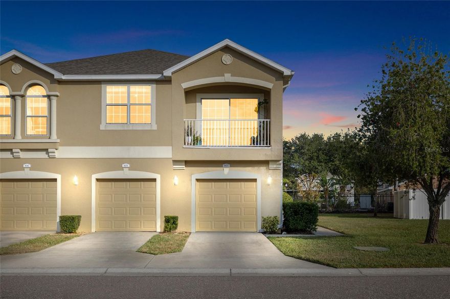* Open House on SUNDAY 12/7 from 12pm to 3pm!**

Welcome to 9077 Moonlit Meadows Loop — an impeccably updated and ideally located townhome in the gated Eagle Palms community. This two-story 2010 built home offers the perfect combination of modern updates and thoughtful layout, making it ready for you to move in and enjoy from day one.

Inside, you’ll find fresh new Luxury Vinyl flooring throughout the main living areas, paired with new interior paint — creating a light, bright and clean canvas that feels brand new. The open-concept living and dining area flows seamlessly into the kitchen, giving you a welcoming, airy space ideal for relaxing, entertaining, or daily living.

The oversized Primary Bedroom has its own Private Balcony and en-suite Bathroom. The Second Bedroom is located on the other side of the Home, promising privacy and separation with the guest Bathroom located just across the hall. The hallway closet is home to a new washer & dryer, offering extra convenience and peace of mind. The water heater is 2024.

Location within the neighborhood is truly a standout. This unit sits in a prime spot, just a short stroll from the community pool and clubhouse — perfect for Florida afternoons and weekend relaxation. It's also very close to the mailbox station, making everyday tasks easy and efficient.

Living in Eagle Palms offers more than just a home — it brings a lifestyle. Residents enjoy access to a sparkling community pool, clubhouse, gated entrance, and mature landscaping that gives the neighborhood a welcoming, well-maintained feel. 

 The HOA’s care of exterior maintenance, common areas, and community grounds ensures a low-maintenance lifestyle and a strong sense of community — ideal whether you’re a first-time buyer, a busy professional, or looking for a lock-and-leave residence.

Beyond the community itself, Eagle Palms’ location offers easy access to major roads and is just a short drive to shopping, restaurants, and entertainment in Riverview, Brandon, and Tampa — giving you the best of suburban comfort and city convenience. 

In short, 9077 Moonlit Meadows Loop is a turnkey townhome that blends thoughtful updates, practical conveniences, and a top-tier location within Eagle Palms. If you’re looking for a maintenance-light, move-in ready home with community amenities and easy access to urban conveniences, this is the one. Welcome home.