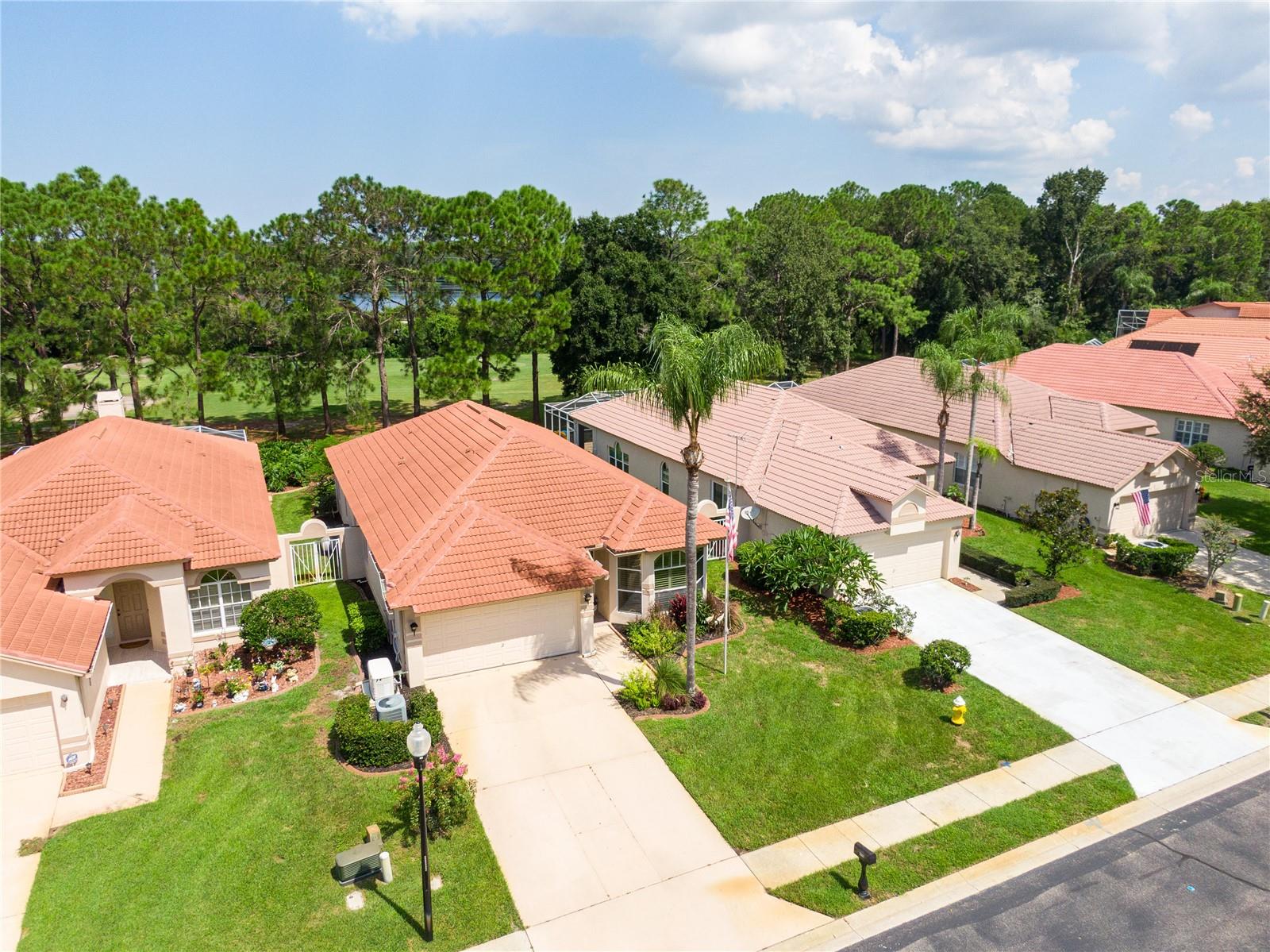 CLASSY & REMODELED HOME in the Crescent Oaks Country Club Community! Abundant wildlife from wild turkeys to deer often frequent the pristine grounds around this home, nestled on the 15th hole of the 18-hole championship Crescent Oaks Golf Course. Spacious and bright, the interior features a REMODELED KITCHEN, Plantation Shutters and double Sliders that open to a newly screened-in patio. The setting is ideal for entertaining and relaxing alike. Freshly painted with STUNNING WOOD FLOORS in the main living area add to the allure of this picture perfect space to enjoy your life. With the primary bedroom that offers a relaxing GARDEN TUB, a separate shower and a walk-in closet with custom shelving, along with a double vanity and a private toilet area and you have just landed in paradise! There are a host of modern conveniences that come with this home along with a new GENERAC WHOLE HOME GENERATOR - ensuring that you’re never without power. This home has never received water intrusion or flooded. And it comes with a transferable flood policy. The INDOOR LAUNDRY comes with a newer washer and dryer and the garage features a water softener and irrigation system. This home is loaded with storage space and is just exquisite!! Other highlights are NEWER ROOF (2021) fresh exterior PAINT (2024) HVAC system (2013). No CDD fees & Low HOA fees cover lawn care, shrub trimming, maintenance, exterior water, irrigation system, exterior home painting on a rotating basis, 24-7 guard, and access to the clubhouse. * DOG FRIENDLY * The community amenities include the 18-hole championship golf course plus clubhouse, nestled in this gated community! GOLF? TENNIS? PICKLEBALL, ANYONE?