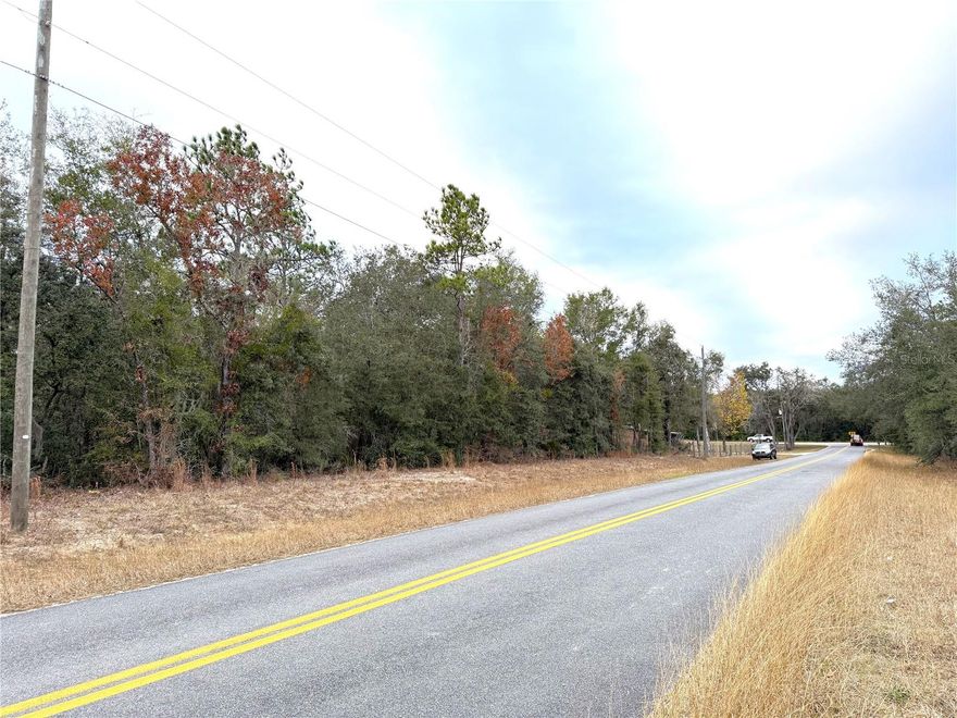 On PAVED ROAD!! 1.28 ac lot that can be split into its original TWO .64ac lots. NO HOA!!! Build or place a manufactured home on this property. Only 30-minute drive to Gainesville or Ocala. Use neighbor's address in GPS: 5960 NE 137TH TER, WILLISTON, FL 32696