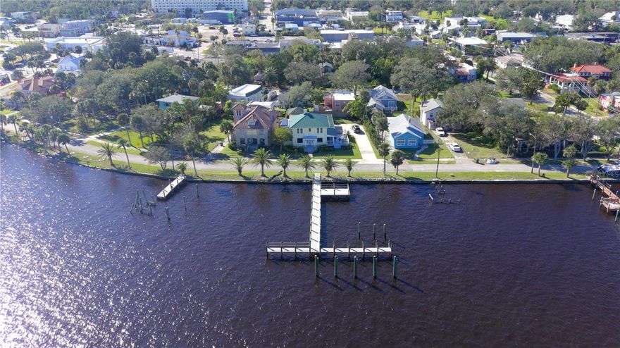 A rare waterfront package opportunity!  Own your private, large, newly constructed engineered 2 deep water slips, deep water boat dock just steps from the front door of your Solar Powered Historic waterfront home along the Halifax River in Old Daytona Beach! The 'Dunn House' was built in 1924 and is a piece of Daytona History. The recently renovated two story home offers many upgrades and amenities including impact-resistant windows, a new roof, reinforced seawall, full exterior painting and a large patio type deck offering tremendous views of the river and city horizon. Inside you'll find a full kitchen renovation with a 6 burner gas stove and appliances, new downstairs bath and large upstairs master closet. The utilities include a water softening system and updated mechanical systems. All great additions to this solid, long standing historic structure. The convenient location is just minutes from the beautiful Daytona ocean beaches and numerous city attractions, restaurants and shops. Daytona, itself, offers quick highway access to the Orlando, Jacksonville and Space Coast Attractions.  Please check the visuals and Features List and attachments to confirm the level of this opportunity.  The dockage and location alone represent an excellent investment opportunity. Position yourself now to celebrate this historic property's 100th Birthday!