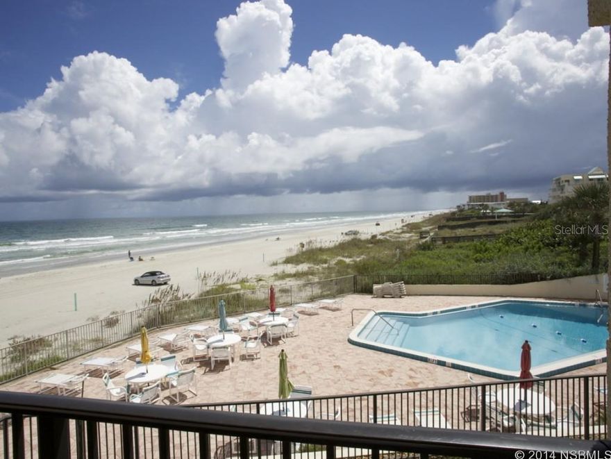 RARE GOLDEN OPPORTUNITY TO OWN A SOUTHEAST END 2/2 1/2 UNIT.STUNNING CORNER END UNIT WITH SOUTHERN EXPOSURE, BALCONY OVERLOOKING POOL AND THE BEAUTIFUL BEACH OF NEW SMYRNA. THIS UNIT IS UPGRADED WITH GRANITE COUNTER TOPS, FRESHLY PAINTED, FULLY FURNISHED,  AND GREAT RENTAL INCOME! DONT WORRY ABOUT PARKING BECAUSE YOU HAVE YOUR OWN DESIGNATED PARKING SPOT! T WALK TO FLAGLER AVE WHERE THERE ARE GREAT SHOPS AND RESTAURANTS, ITS THAT CLOSE! GAZE UPON THE OCEAN AND REALIZE YOU HAVE ARRIVED! YES THIS IS PARADISE! ;Water: City