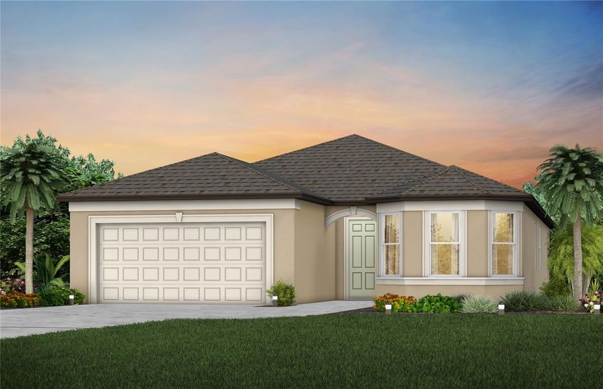 Under Construction. Pulte is selling in Evergreen! Conveniently located near I-75 and I-4, enjoy an easy commute to Downtown Tampa, Brandon, and Lakeland. This vibrant community features thoughtfully designed landscapes, modern home designs, quality construction, and a family-friendly environment. Discover one of the most highly-sought after suburbs of Tampa Bay, where every home seamlessly blends with Florida's natural beauty.
Featuring the popular Medina floor plan with an open-concept home design, this home has all the upgraded finishes you've been looking for. The designer kitchen showcases a spacious center island, white cabinets, quartz countertops with a 3"x6" white subway tiled backsplash, Whirlpool stainless steel appliances including a dishwasher, microwave, refrigerator and range, and a large single-bowl sink.
The bathrooms have matching white cabinets and quartz countertops and dual sinks, a linen closet, a walk-in shower, and a private commode in the Owner's bath. There is luxury vinyl plank flooring int eh main living areas, 18”x18” floor tile in the baths, and laundry room and stain-resistant carpet in the bedrooms. 
This home makes great use of space with an upgraded 4th bedroom, a convenient laundry room with Whirlpool washer and dryer, additional storage in the HVAC closet, an oversized gathering room, a large, covered lanai, and a 2-car garage.
Additional upgrades include 4 LED downlights and floor outlet in the gathering room, pendant pre-wiring in the kitchen, whole house faux wood blinds and a Smart Home technology package with a video doorbell. 
Enjoy peace of mind with Pulte’s transferable, 10-year Limited Structural Warranty that covers materials and workmanship in the 1st year, workability of plumbing, electrical, HVAC, and other mechanical systems through the 2nd year, various types of water infiltration and internal leaks through the 5th year, and the structural integrity of the home through the 10th year. Plus, we’re currently offering limited-time incentives and below-market rates!
