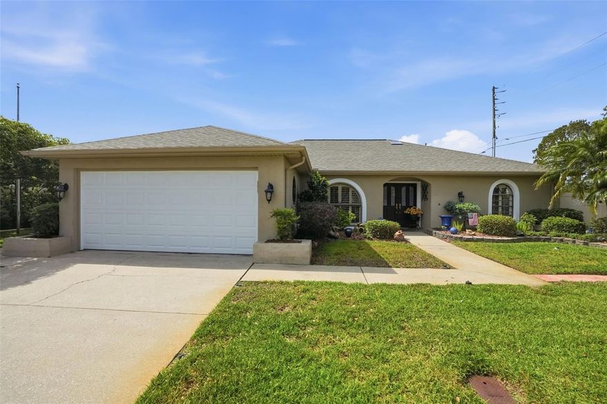 Welcome to your own private oasis in the beautiful New Port Richey! This 3-bedroom, 2-bathroom, 2-car garage pool home sits proudly on a spacious corner lot. From the moment you arrive, you'll notice the pride of ownership throughout. This home has been thoughtfully updated with a long list of major improvements, including a newer roof, AC, water heater, water softener, pool salt system, pool heater, garage door and motor, and even a mini-split system in the room addition--giving you peace of mind for years to come. Inside, the home shines with granite countertops in the kitchen, convenient pull-out drawers, tile flooring, and plantation shutters throughout. Natural light pours in thanks to abundant skylights and solar tubes, creating a bright and inviting atmosphere in every room. Fresh paint and updated lighting fixtures give the home a modern, move-in-ready feel, while the air handler is equipped with a HIPA filter and UV light for enhanced air quality-so you can truly breathe easy. Step outside to your screened-in pool and spa, perfect for relaxing or entertaining year-round. The fenced yard offers exceptional privacy and features a unique, low-maintenance fairy garden design-no grass to maintain out back, just charm and tranquility. Perfectly located just minutes from the Parkway, Starkey Ranch and State Road 54, you'll enjoy quick access to shopping, dining, and top-rated amenities while still coming home to a quiet, established neighborhood. Meticulously cared for and packed with upgrades, this home combines timeless character with modern convenience. Truly a rare find! Schedule your showing today before it's gone!