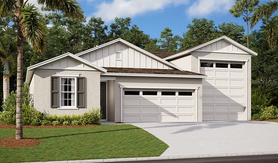 Under Construction. **Take advantage of special financing + Flex Funds on quick move-in homes**The attractive Pewter floor plan opens with two bedrooms that flank a full hall bath. The entryway leads to an airy layout showcasing a kitchen with a center island, a dining area and a great room with access to a relaxing covered patio. An adjacent owner's suite features a walk-in closet and a private bath. Personalize this plan by choosing a study in lieu of the third bedroom. Also includes a 2-car garage and an RV garage!roomy pantry and a center island. Three bedrooms are featured, including a lavish primary suite with a generous walk-in closet and a private bathroom. A central laundry room, covered patio and a 2-car tandem garage—in addition to an attached RV garage—further add to the plan’s appealInterior finishes include 42'White Kitchen cabinets/Stainless Steel Appliances/Tile Flooring in all common areas/ Quartz Countertops in kitchen and mudroom. **Options may vary by community, so see your sales associate for details. These offers are available for select homes on a first-come, first-served basis.