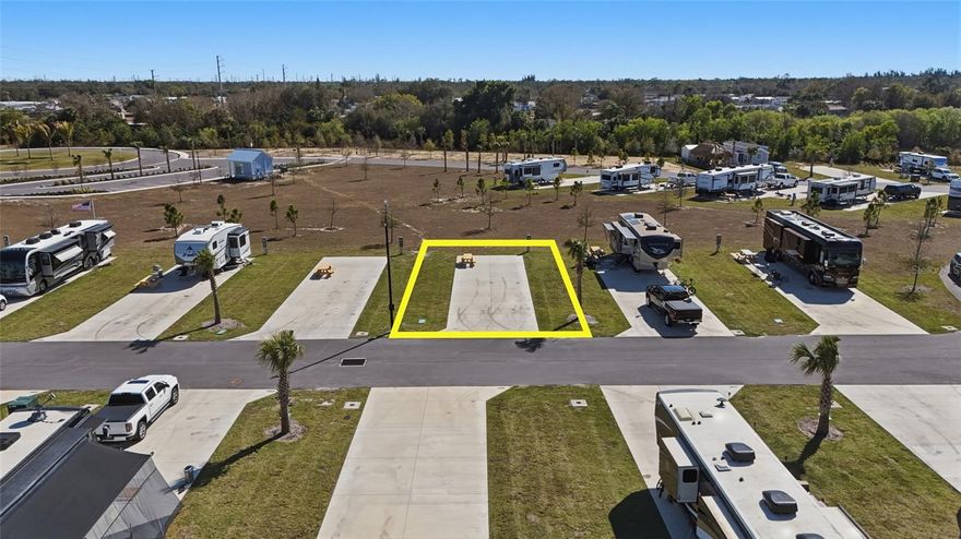 Take advantage of this exceptional opportunity to own a vacant RV lot with full RV hookups in the NEW Palm Breeze community in Punta Gorda. Designed for comfort and convenience, this lot offers easy access and is ideally situated near one of the community’s three fully stocked lakes, creating a peaceful setting with beautiful surroundings. Enjoy being just a short distance from the resort-style amenities, making it simple to take full advantage of everything Palm Breeze has to offer. Whether you’re looking for a seasonal getaway or a full-time RV lifestyle, this lot provides flexibility and convenience. Ideal for RV owners who want a personal getaway spot with rental potential when not in residence, this property offers both lifestyle appeal and investment opportunity within a growing and desirable community. Palm Breeze features a clubhouse with an exercise room, a resort style pool & spa, tiki bar with fire pit, bocce ball, shuffle board, pickleball courts, putting green, dog park, and a playground, and three fully stocked lakes for fishing. Secure your spot in Palm Breeze and start enjoying the relaxed Southwest Florida lifestyle TODAY!
