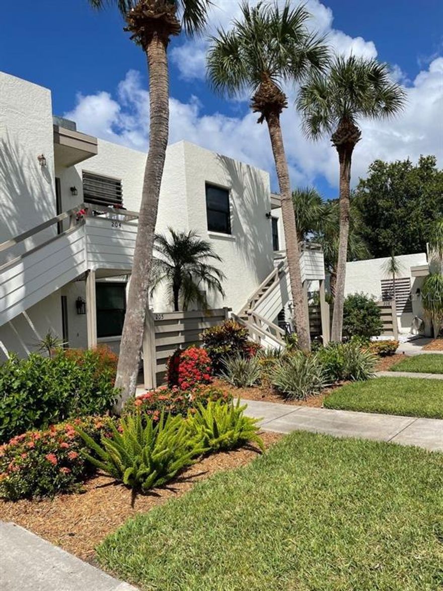 Reserved 01/08/2024 through 04/15/2024. Association requires 3 month minimum. Rent this lovely second floor walkup 2-bedroom 2 bath condominium home, located in a beautifully lush, landscaped setting. Less than 6 miles to Anna Maria Island where you will find several of Florida's finest and most beautiful beaches, there are several golf courses located within a short drive. With restaurants and shopping in close vicinity you will find this home has the perfect location to consider for your seasonal getaway or short-term residency. The recently updated kitchen features newer cabinets, hard surface countertops, a dishwasher, stove, refrigerator and stack washer and dryer. It is equipped and turnkey, with all the basics for a comfortable stay. The loveseat, sofa, ottoman, and occasional chair in the living room are new and adds to the Florida beach theme that you find recurs tastefully throughout the home. A large screen TV is perfect for enjoying your favorite TV shows.
An enclosed lanai is furnished with an extra trundle bed and a dining table with 4 chairs. The view of the pool and grounds make for a delightful dining experience whether you are enjoying morning coffee or a meal of fresh fish you recently caught or can purchase from one of the local fish markets.
The master bedroom features an ensuite bathroom, a queen-sized bed and a second TV.
The guest bedroom is furnished with 2 twin beds.
There is a pool and tennis courts in the community and the grounds are perfect for an after-dinner stroll.
Bookings must be 3 months or longer to comply with HOA rules.