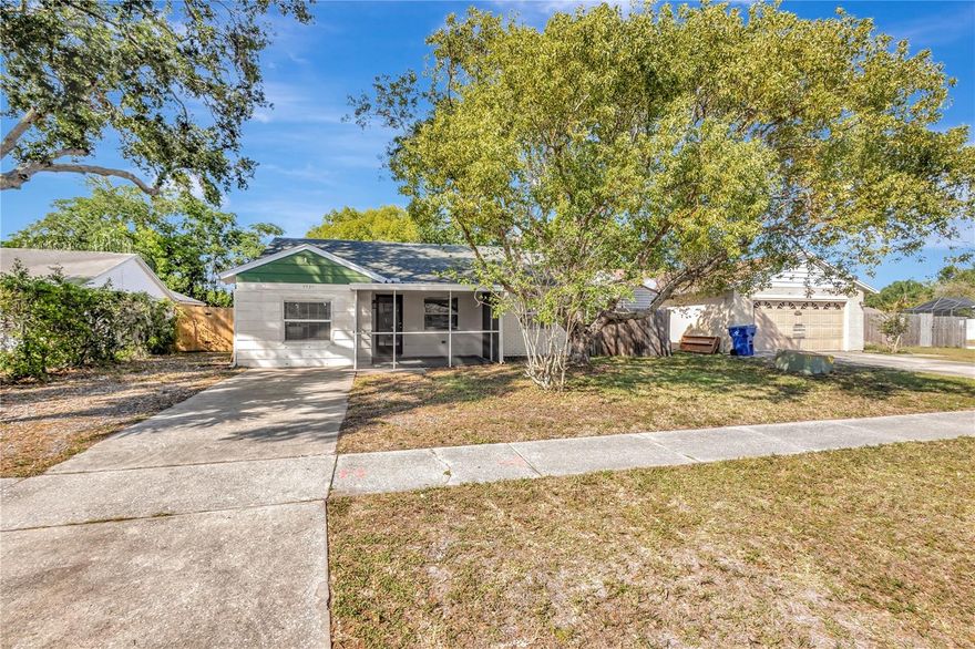 Move-in ready and full of potential, this 3-bedroom, 2-bath home offers the perfect opportunity for a buyer to come in and make it their own while enjoying key updates already completed. Featuring no carpet and a comfortable, functional layout, the home includes a beautifully redone kitchen with updated cabinets and countertops, offering a fresh and inviting space for everyday living. Major systems have already been taken care of with a new electrical panel installed in approximately 2023 and A/C replaced in 2021, giving peace of mind and making this home financeable at this price point. Most of the popcorn ceilings have already been removed, leaving a more modern feel and giving you a head start on personal touches. The home has also been recently pressure washed and gutters cleaned, adding to its overall upkeep. A roofer recently inspected the roof and noted it to be in great shape, estimating it was replaced around 2016 (approximately 10–12 years old). Step outside to a fully fenced backyard with an oversized shed, offering plenty of room for storage, hobbies, or additional workspace. Bring your paintbrush and a little vision to truly make this home your own. Great opportunity at this price point—bring your best offer!