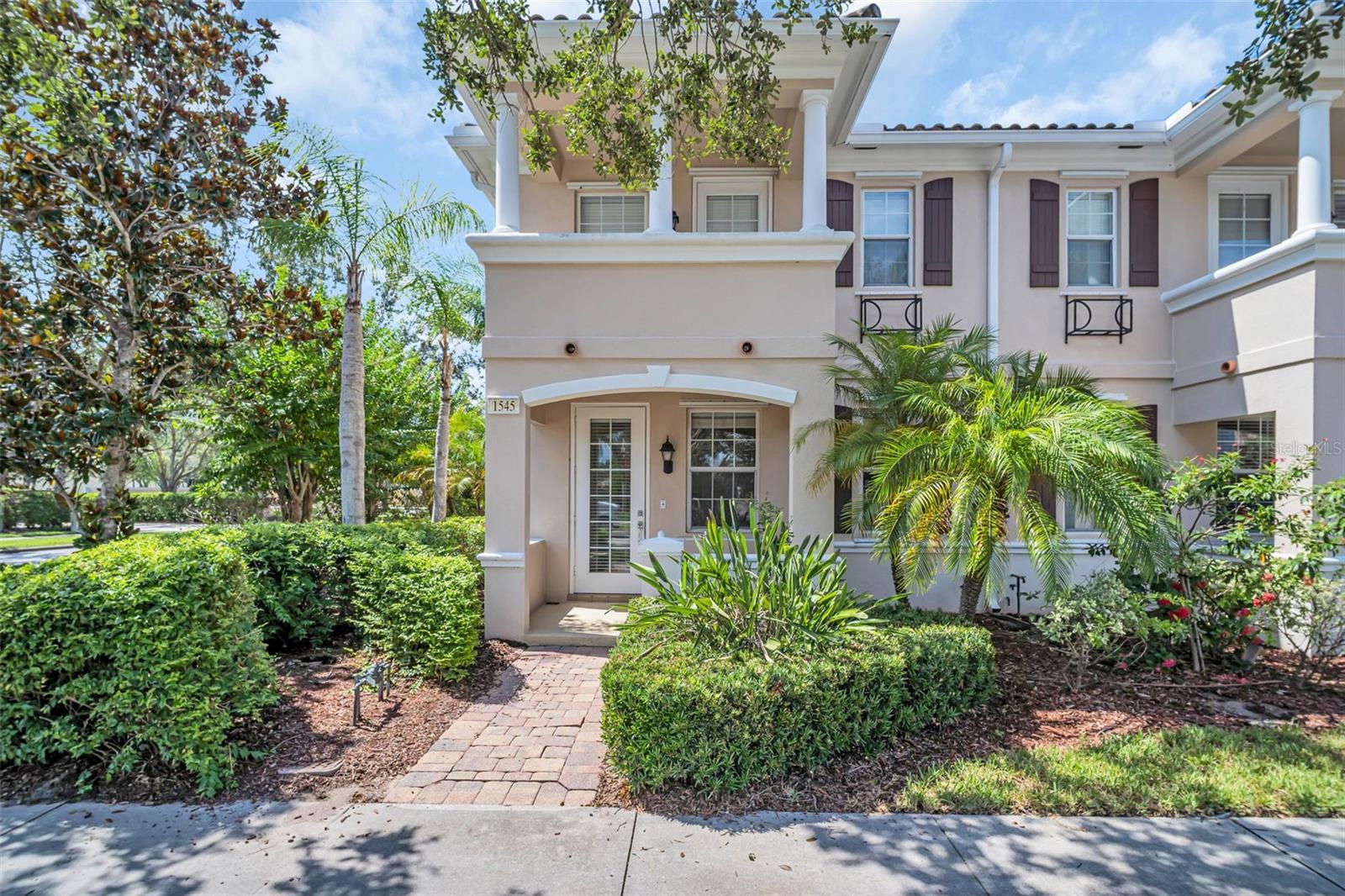 Desirable San Palermo 3 bedroom + 2.5 bath town-home with great location on corner lot! Subdivision had beautiful curb appeal throughout with sidewalks and paved rear garages and driveways. Elegant balconies and Mediterranean designs, well maintained lily ponds, palm trees, and lush landscape, make walks enjoyable in this pet friendly community. Also features recreational and community amenities including gated pool, community center and tennis courts. Convenient location near all and with lots to explore nearby including Downtown Sarasota, UTC Mall and Centers, shopping and restaurants, Benderson Rowing Park, beautiful Florida beaches near hospital and Interstate 75 .
Open floor plan on first floor includes livingroom/dining room and bright kitchen all with newer flooring and inside spacious laundry room including washer and dryer. Bedrooms are on second floor and spacious. With master bedroom featuring large walk-in closet and en suite bath. Generous closets throughout the home include large kitchen pantry and double hallway closet for linens and extra storage.
The paver driveway has space for an additional 2 cars.. Move-in condition with neutral colors throughout home. Everything is done for you- just move in an enjoy the beautiful home and subdivision.
