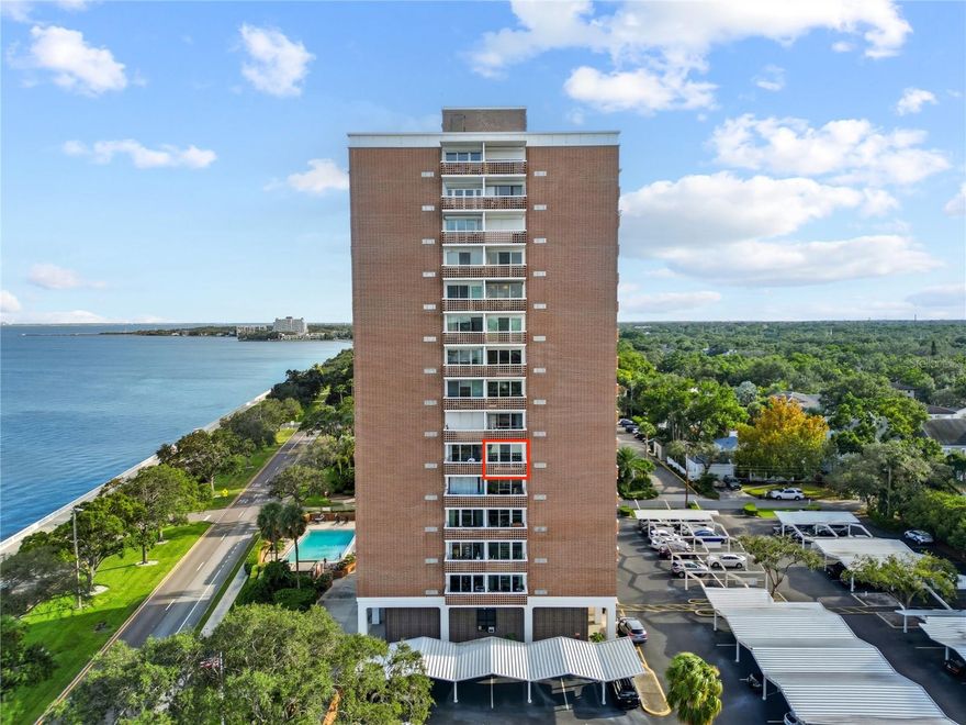 Experience modern living in this beautifully updated 7th-floor condo, perfectly situated along iconic Bayshore Boulevard. This elegant 2-bedroom, 2-bath residence combines modern style with breathtaking views of the bay and pool area.  Enjoy a gourmet kitchen with granite countertops, new appliances. The bright living area opens to a private balcony with stunning views of the Bay.

Additional highlights include luxury vinyl plank flooring throughout, fresh paint, fitness center, on-site laundry, storage, and reserved covered parking.

Located minutes from downtown Tampa, top restaurants, and waterfront recreation—this move-in-ready home offers the perfect blend of luxury, comfort, and convenience.

?? Schedule your private tour today!