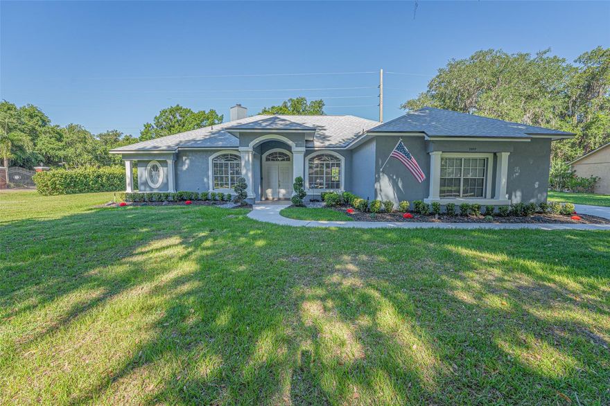 Beautiful split floor plan home with stunning architectural detail, screened in pool situated on a lovely .58 acre corner located in the highly desirable gated community of Lake Ajay; just a few miles from Lake Nona, this squeaky clean home has a NEW ROOF, new hot water heater and recently updated master bathroom, resurfaced pool 2018,large master with a walk-in closet, wood-burning fireplace, and a screened in pool perfect for the summer! All furniture is negotiable. Lake Ajay Village is just a couple of miles south of Lake Nona. The community has a private boat ramp  giving access to Lake Ajay, Fells Cove and East Lake Toho. This allows you to take a trip to Crabby Bills or East Lake Fish Camp by boat or you can just enjoy a wonderful sunrise or sunset cruise. Lake Ajay Village Community offers a tennis court and two Pickle Ball courts, basketball hoop and also a 5 acre tract in the center of the community. ;Water: City