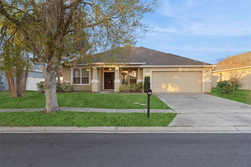 BRAND NEW ROOF! Beautifully maintained 4-bedroom, 2-bath, 2-car garage home featuring a desirable split floor plan with both privacy and spacious living areas. Wide-plank laminate flooring flows throughout the main living spaces, and a versatile flex room can serve as an office, media room, gym, or 4th bedroom. The centrally located kitchen offers stainless steel appliances, stone countertops, a breakfast nook, and updated 42” cabinetry (2020), opening to the family room for easy entertaining. The primary suite is privately situated at the rear and features high ceilings, backyard views, and a spacious ensuite bath with dual vanities, a garden tub, separate shower, and a large walk-in closet. Enjoy outdoor living with a large screened-in lanai, fully fenced backyard perfect for entertaining, grilling, or simply relaxing. A covered front porch adds even more charm and space to relax.  Located in Bristol Cove at Deer Creek, a beautifully maintained community with scenic ponds, fountains, and tree-lined streets, all conveniently close to shopping, dining, Medical City, the airport, and major highways.