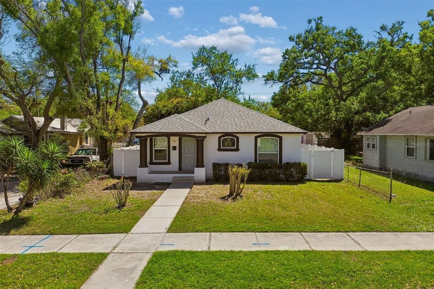 This beautifully remodeled, newer construction home, built in 2006, is conveniently located just minutes from Downtown St. Petersburg. Offering 1,326 square feet of living space, the 3-bedroom, 2-bath residence features an open-concept kitchen with new cabinetry, quartz countertops & backsplash, a chef's sink with an inset cutting board, vegetable tray and roll back dish drying rack, all-new Samsung stainless-steel appliances (2026) and a closet pantry! The spacious master suite includes a large walk-in closet and an updated, modern ensuite bathroom. The hall bath has also been updated with a contemporary vanity and lighting fixtures. Additional highlights include high, vaulted ceilings, ceiling fans, tile flooring throughout, 6" baseboards, an interior laundry room, fresh interior and exterior paint (2026), new blinds on all windows (2026), a new roof installed in 2025 with IKO shingles known for their superior warranty, and a fully fenced backyard with a new vinyl privacy fence (2026). The home is highly energy efficient, equipped with hurricane impact windows and high-performance Icynene insulation in the attic. In addition to its proximity to downtown, this property offers convenient access to shopping, grocery stores, restaurants, entertainment venues, and major highways including I-175 and I-275! Don't miss your chance to make this charming, updated, energy efficient home yours! Call today for a private showing!