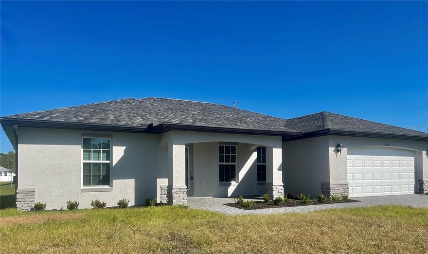 "MOVE-IN READY BRAND-NEW HOME! This corner-lot house is built to perfection. The spacious kitchen features a large island with counter seating for 4 and plenty of soft-close cabinetry.  Ceramic Tile floors throughout the house.  This newly constructed home boasts 1,829 square feet of thoughtfully designed living space—the epitome of modern Floridian elegance.
A modern 4-bedroom, 2-full bath, 2-car garage house is ready for occupancy. The split floor plan features an open concept, with the added convenience of a laundry room located near the kitchen. This home is located in a great neighborhood nestled in the heart of Port Charlotte, and offers a spacious formal living room/dining room, master bath with dual sinks, and a shower. The welcoming living area is bathed in natural light, providing a comfortable space for gatherings with family and friends.
A very nice patio offers ample space for relaxation with the family. Just a few minutes away, you'll find a supermarket, restaurants, and a pharmacy—making it incredibly convenient to enjoy this beautiful house.

First month's rent and security deposit are required. Hurry, this home won't last! Schedule your showing now!"