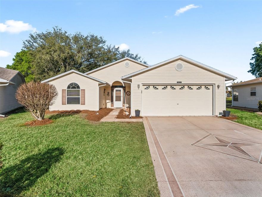 This beautiful Castle Bay model home is located in Pennbrooke Fairways, a gated 55+ community! This home features 3 bdrs, 2 baths, and a 2 car garage. Step into the spacious open floor plan which offers plenty of room for entertaining. This home is a perfect combination of comfort, style and scenic surroundings of the golf course and pond. No rear neighbors. Flooring through out (no carpet). All furniture and contents will stay. The roof was replaced in 2018, HVAC (2020) and hot water heater 2025. The large kitchen has plenty of counter space, blt in desk and a cozy dinette. The primary bdr has plenty of ample space including an en-suite that has 2 walk-in closets, 2 vanities with their own sinks, garden tub and a separate step in shower. Check out the inside laundry rm that has washer, dryer, several cabinets, a large storage closet, wash sink and a stand alone upright freezer. Enjoy the views of the golf course and pond while relaxing with your favorite drink in the large screened lanai.Pennbrooke Fairways is a 55+ community with a low monthly HOA fee of $265.00 that includes cable, internet, lawn mowing, edging, boat & RV parking and storage! There is a 24 hour guarded security gate, pools, golf courses, restaurant, pro shop, fitness center, tennis courts, bocce ball, pickleball, cornhole, shuffleboard plus 2 rec centers. Pennbrooke is conveniently located with in minutes of Publix, Walgreens and The Villages Brownwood Town Square...where there is plenty of shopping, dining, medical and entertainment.