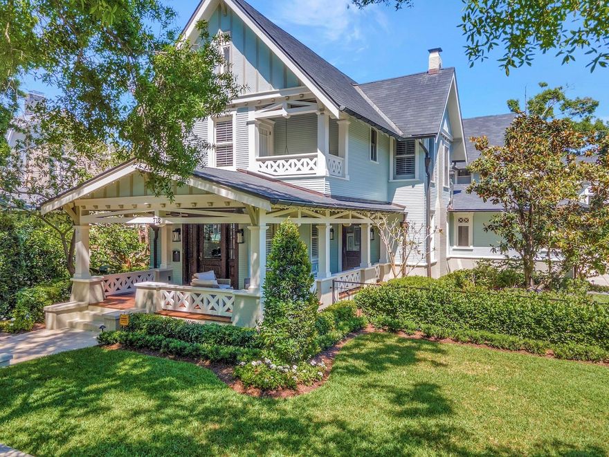 Set on almost a lot and a half, on one of the prettiest streets in Hyde Park's Golden Triangle, this property exudes quality and custom details at every turn. Originally built in 1914, the home has undergone a complete custom renovation by premier architecture and construction firm Soleil Design Build. Walking up to the wrap around front porch you first notice the large rare 42 inch wide front door and Ipe solid wood decking. Throughout the first level are beautiful quarter sawn oak floors and custom wood work. Working fireplaces can be found in both the living room and library. The library also has a wall to wall custom bookcase, an additional entrance to the front porch. The one of a kind gourmet chef's kitchen is the center of the home, with Brazilian granite counters and solid wood cabinets. The large island with copper farmhouse sink has two Miele dishwashers. An oversized Sub-Zero side by side refrigerator and freezer is flanked by duel wine coolers ( one for whites, the other for reds). The 6 burner Viking gas range has an induction cooktop and warming drawer. Across the island is a beverage bar with prep sink, icemaker and refrigerator drawers. There is also a walk-in pantry on the way to the mud room. This mud room has a full washer/dryer, sink and custom wood storage lockers. The same Brazilian granite is used in here, only cross cut. Open to the kitchen is the almost 21x17 foot family room and 14x14 breakfast room area. Both of these have French doors leading to the large screened in back porch with mahogany doors and a gas fireplace. This area has both a dining and seating areas and also has the rich Ipe decking. From a small open butlers pantry off the breakfast area a full dining room, and powder bath, can be found. The second floor consist of 4 bedrooms, 3 full baths and the second full laundry room for the home. The master bedroom with en-suite bath is like none other. The Ann Sacks stone mosaic tiles were commissioned in color and design for a true one of a kind finish. The infinity Jacuzzi tub is partnered by an oversized steam shower with rain, hand held and side shower heads. There are double sinks and a separate water closet room. A second bedroom is also en-suite, with the third and fourth sharing a Jack and Jill bath. The floors on this level are wonderful grade A reclaimed heart of pine. The third floor has a spacious office with built-ins and storage, that could double as a fifth main house bedroom. There is a full bath and two open bonus areas on this floor. The carriage house rivals any black forest chateau, with soaring cathedral ceilings and rich wood details. There is a breakfast bar, separate bedroom and full bath. The bedroom balcony is overlooking the pool. The newer redesigned outdoor kitchen is equipped with grill/ rotisserie, Green egg and prep island. A half pool bath is adjacent with onyx details. The roof on both structures is Ecostar Majestic Slate, a synthetic product that is almost indestructible, but has the look and feel of stone slate. Copper gutters finish off the original feel. The large pool with separate spa completes the back area. A home generator was installed last year. The details of this home are amazing and must be seen to truly be understood. All products used during the renovation and after are of above top quality. Four blocks to Hyde Park Village, 2 blocks to Bayshore Blvd, and in the heart of one of the best school districts in the state.